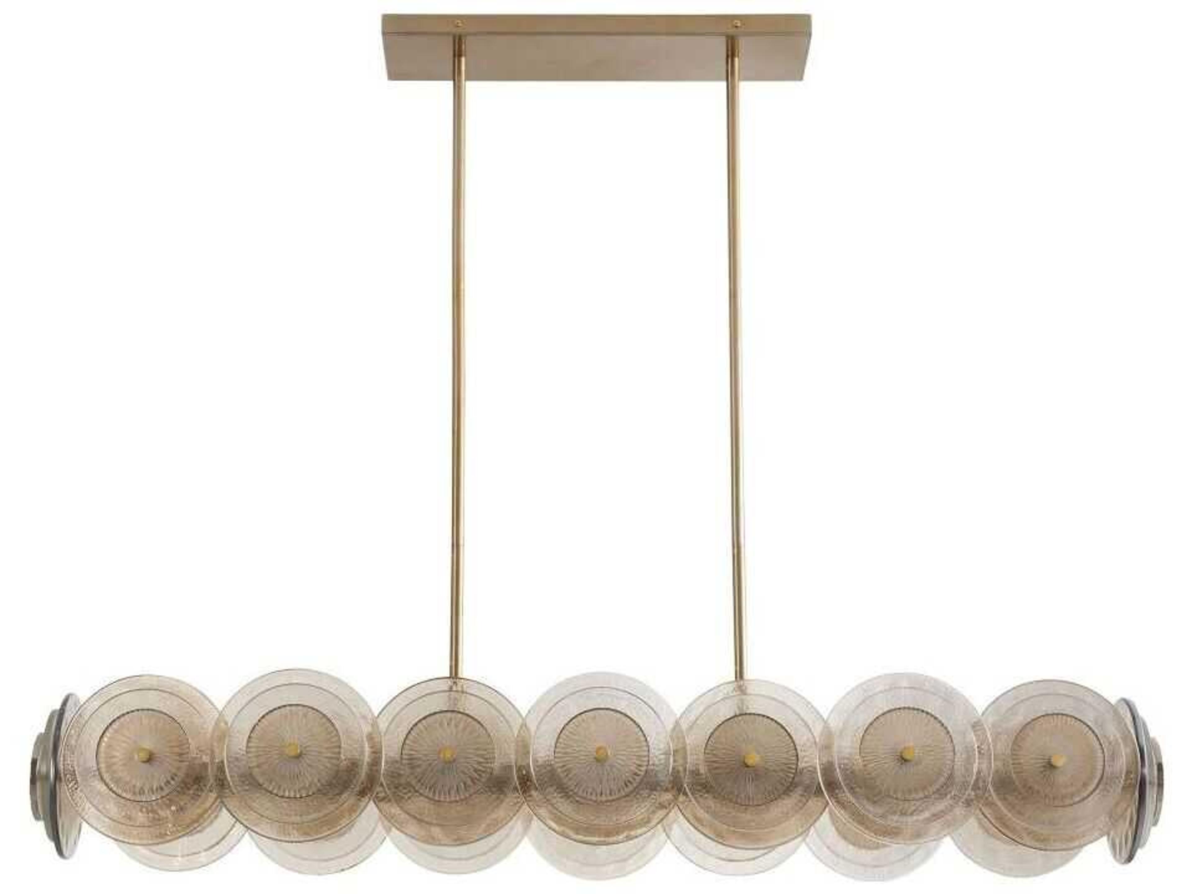 Arteriors Home Kinlee 12-Light Antique Brass Linear Island Pendant