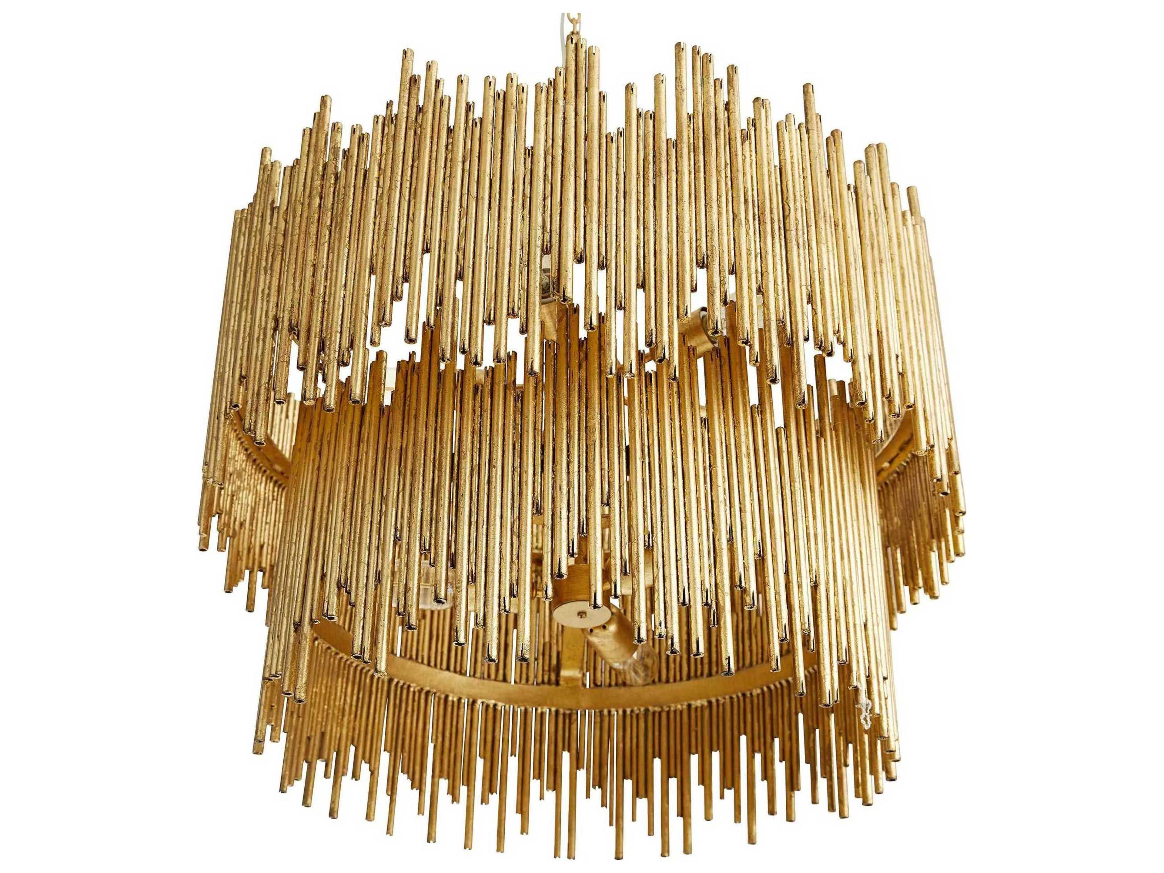 Arteriors Home Prescott 8-Light Gold Leaf Tiered Pendant