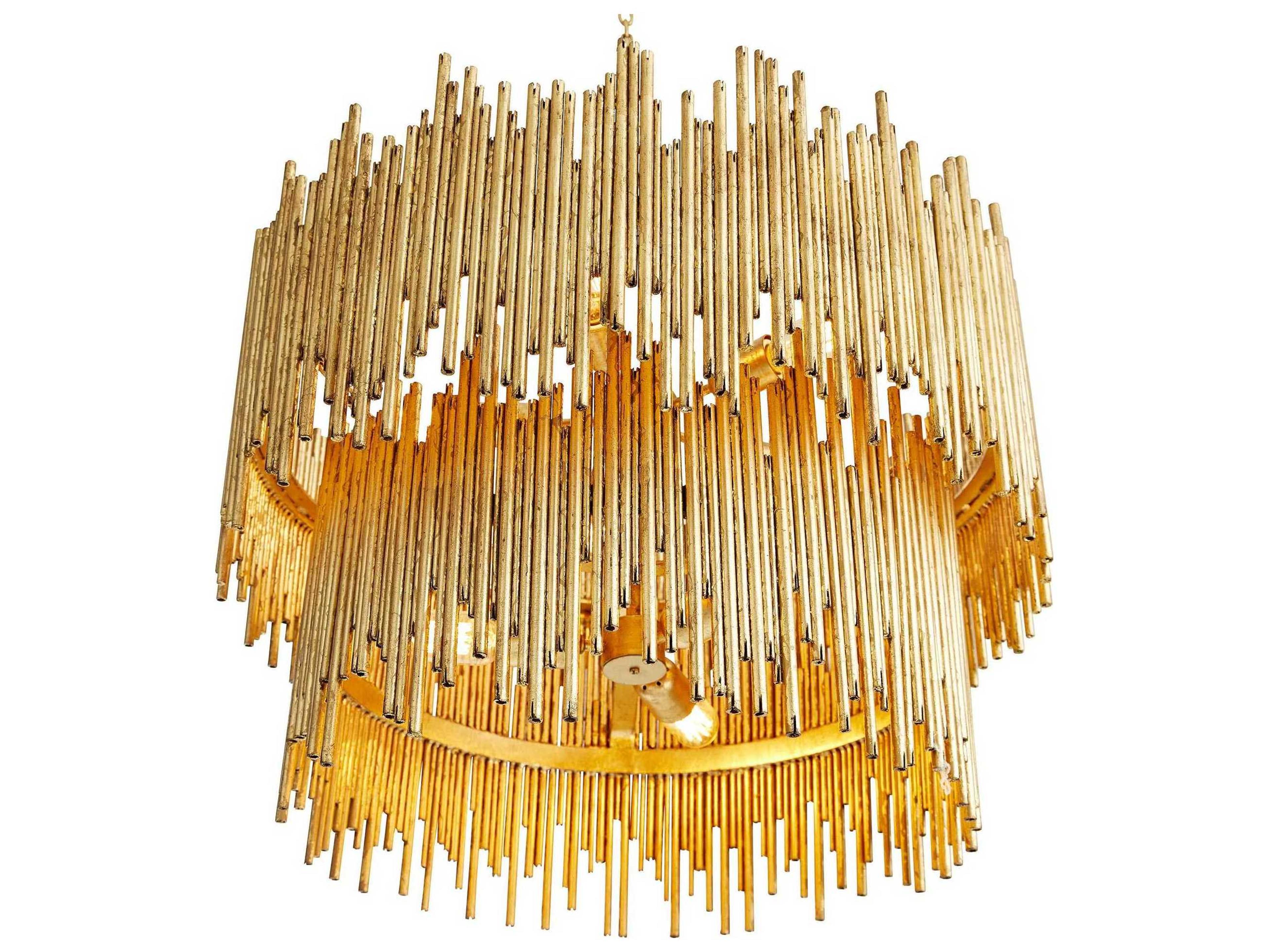 Arteriors Home Prescott 8-Light Gold Leaf Tiered Pendant