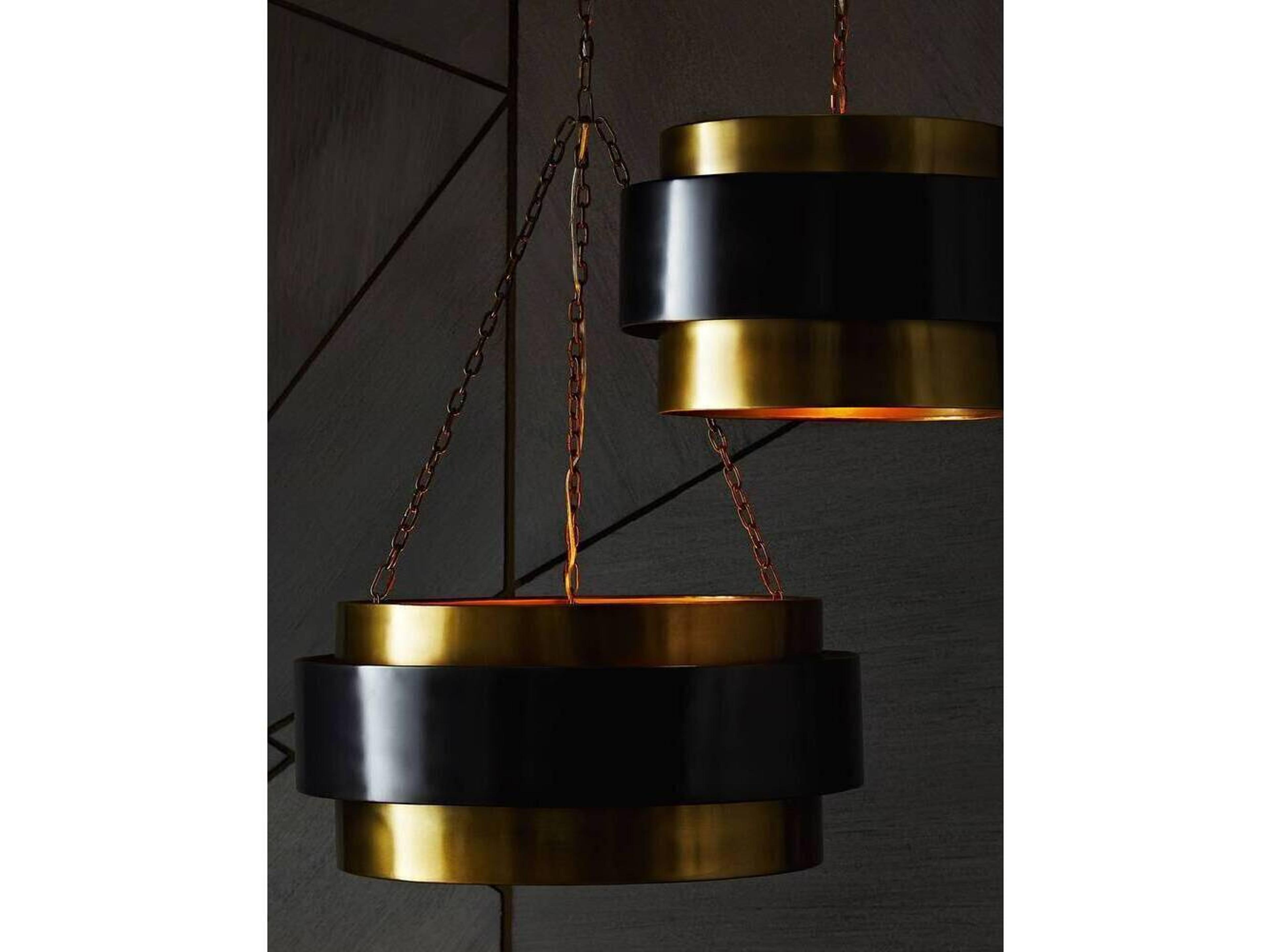 Arteriors Home Nolan 4-Light Vintage Brass Antique Drum Pendant