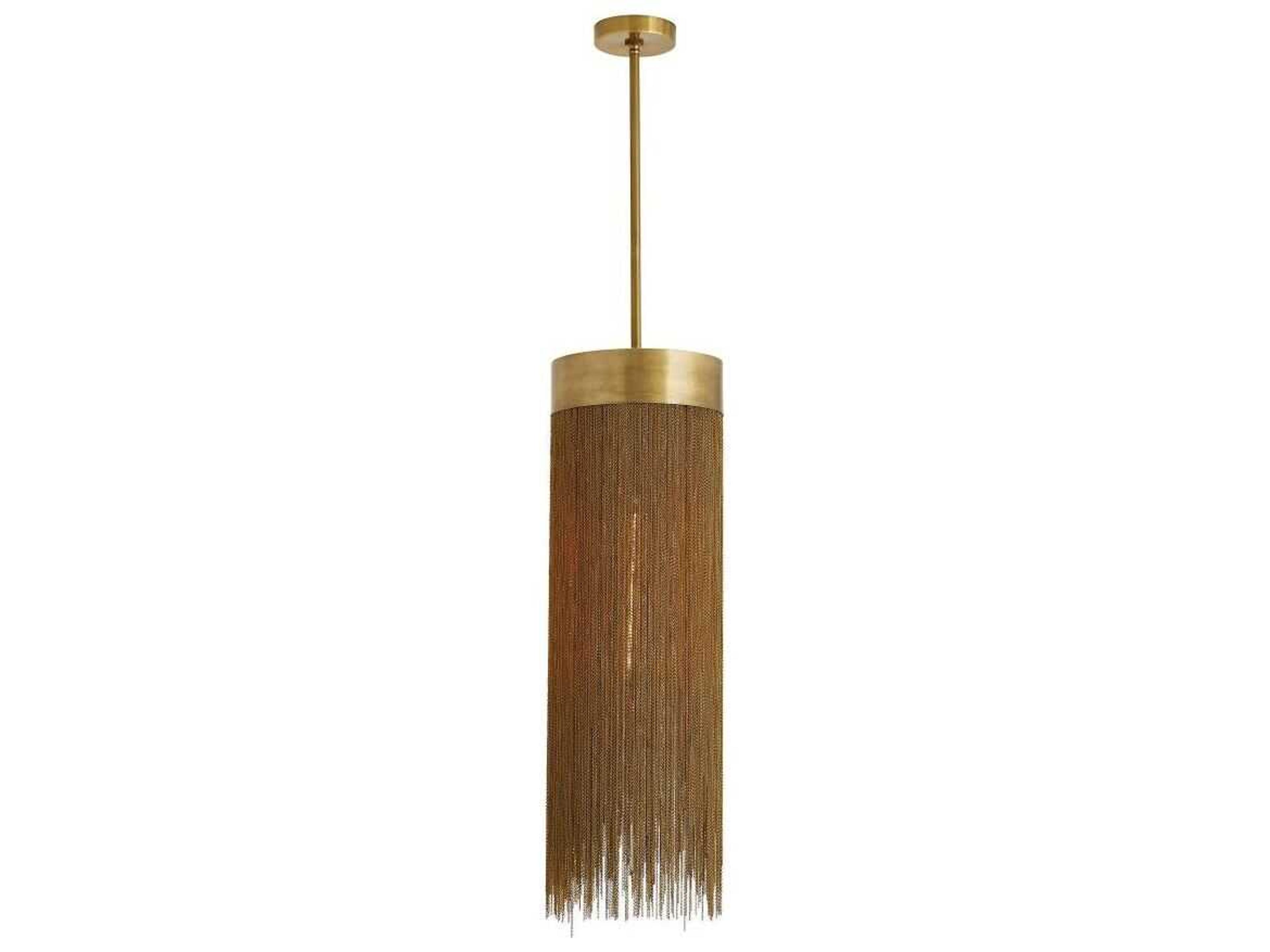 Arteriors Home Fatima 1-Light Antique Brass Cylinder Mini Pendant