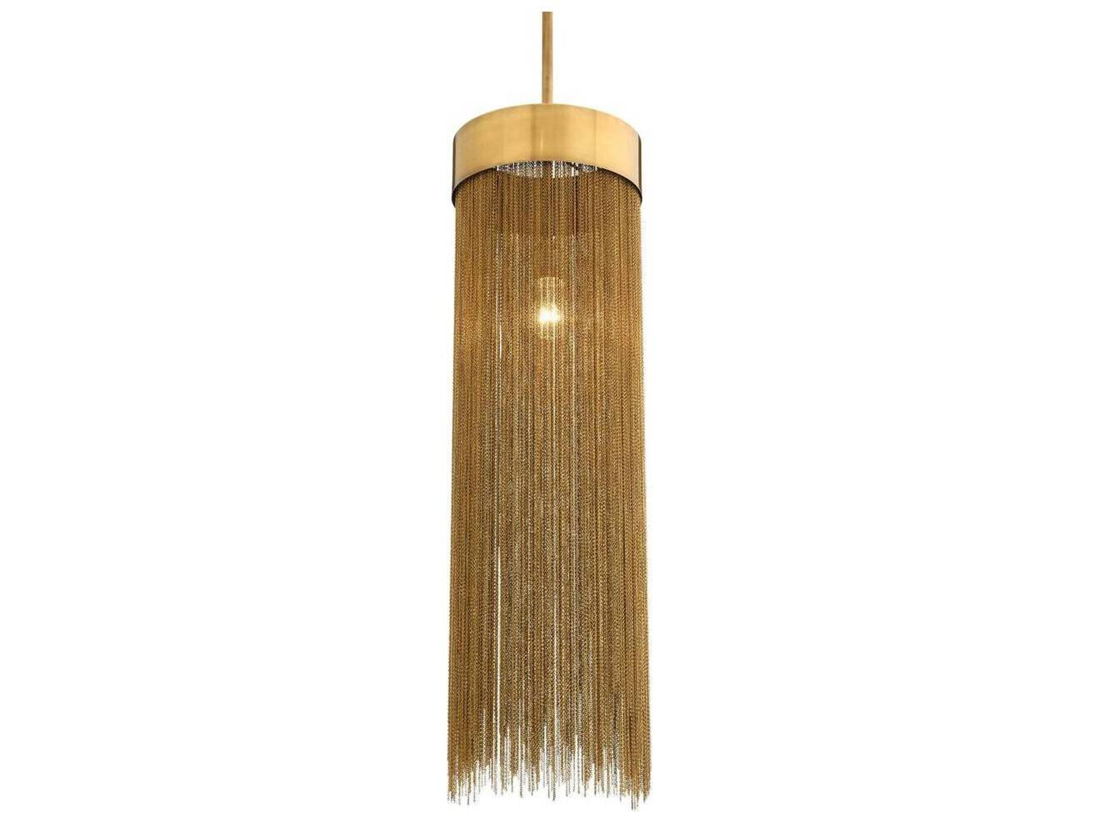 Arteriors Home Fatima 1-Light Antique Brass Cylinder Mini Pendant