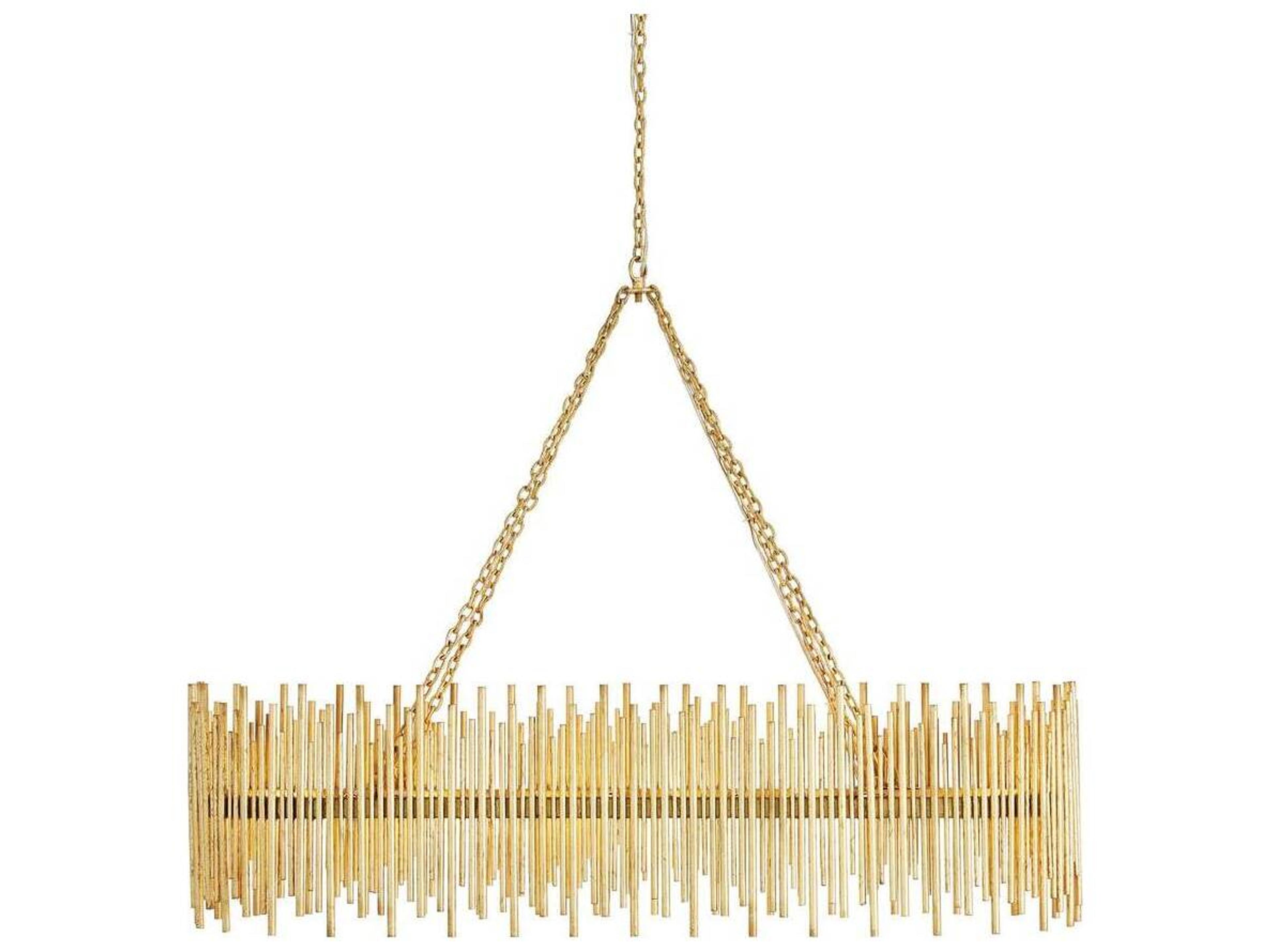 Arteriors Home Prescott 10-Light Gold Leaf Linear Island Pendant