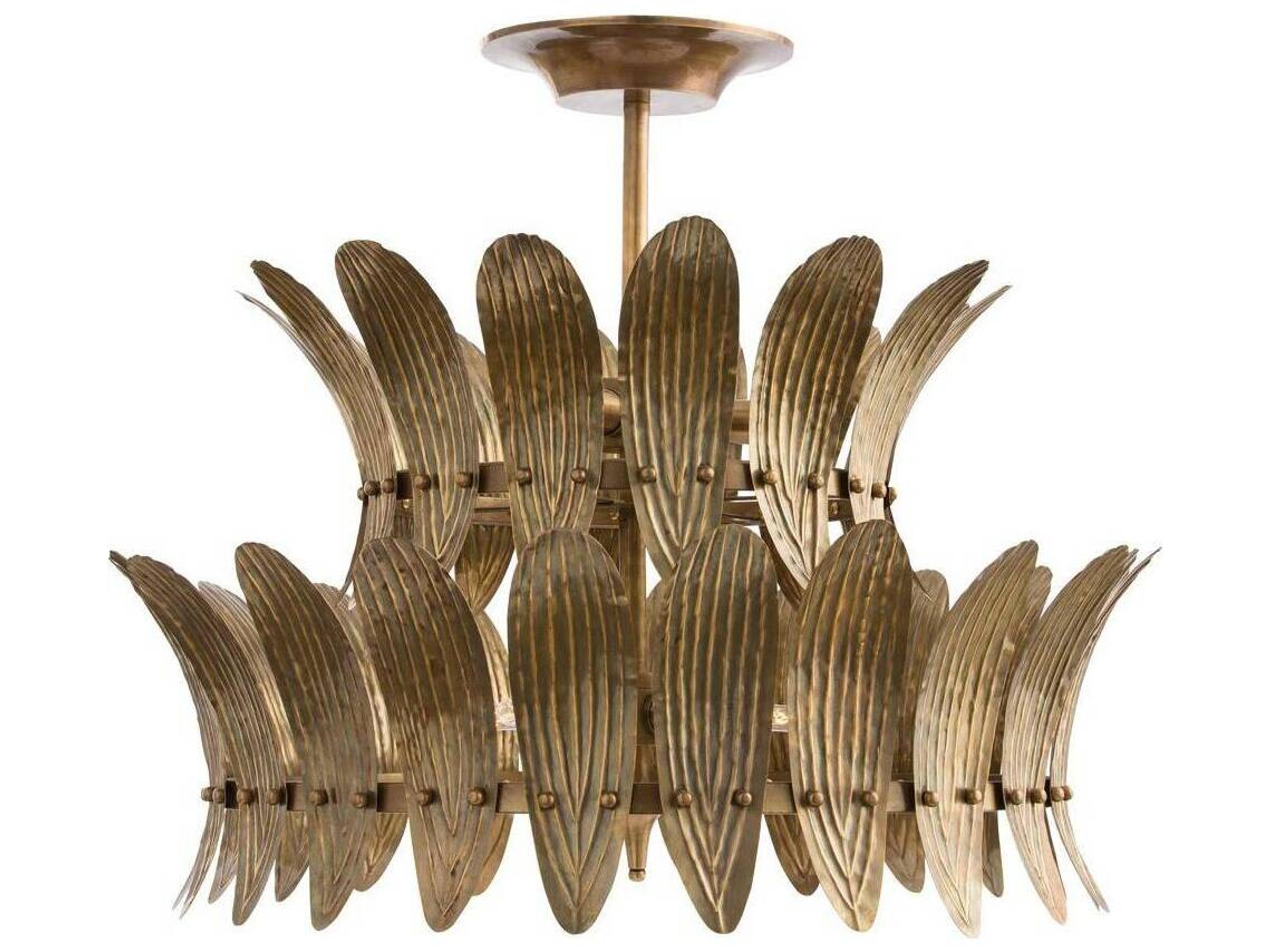 Arteriors Home Analise 8-Light Vintage Brass Tiered Chandelier