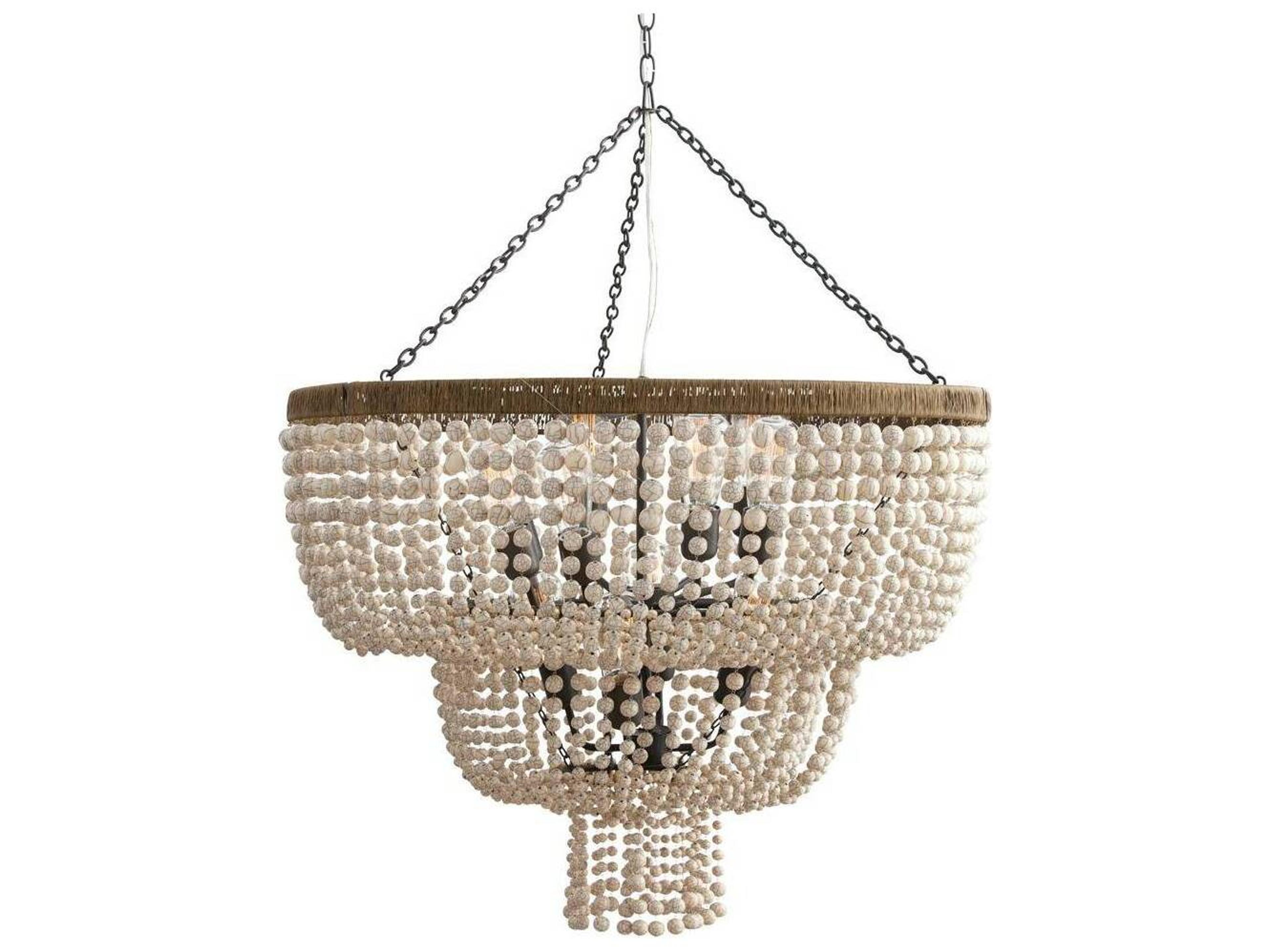 Chappellet 12-Light Chandelier with Ivory Resin Beads