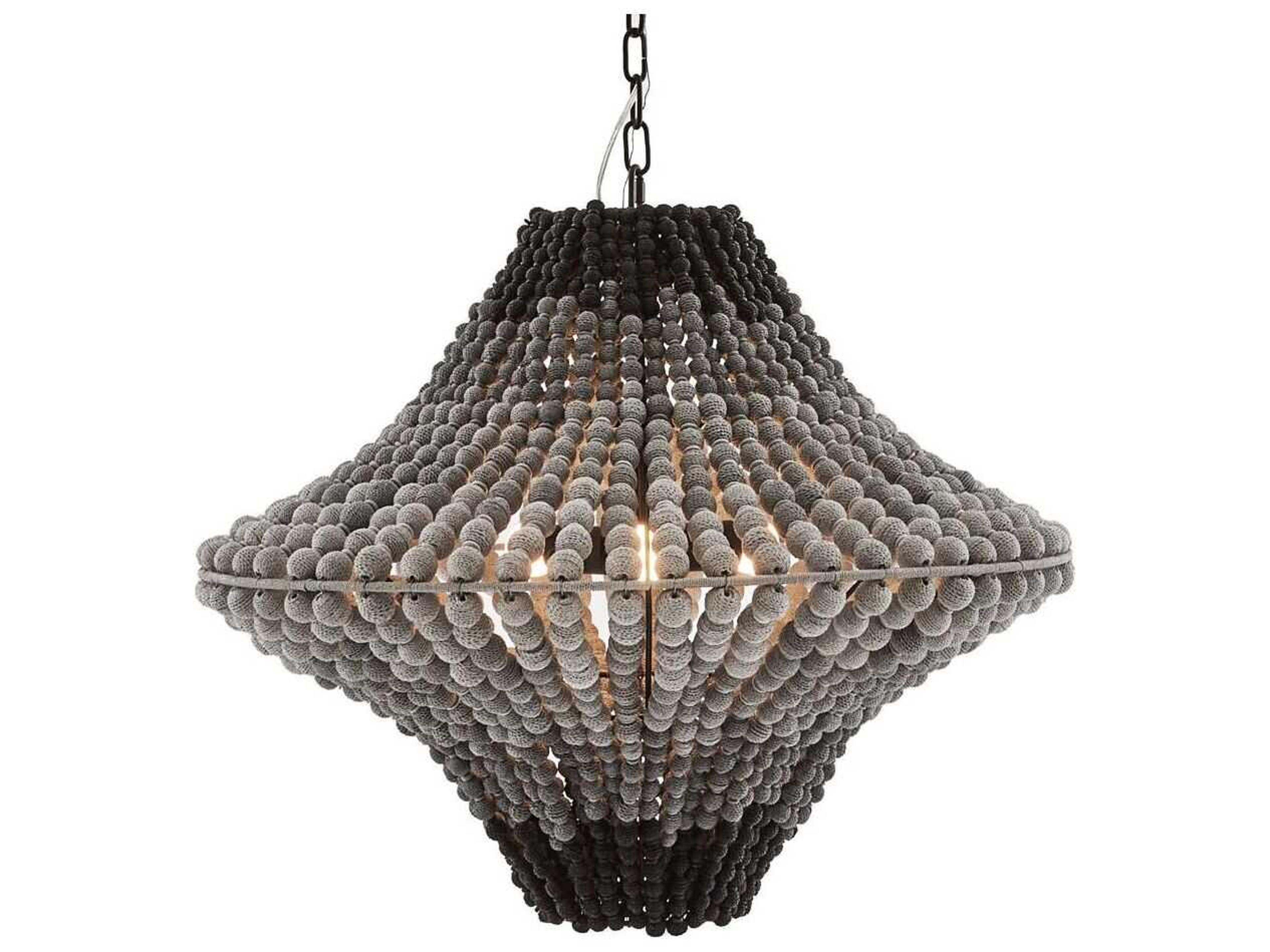 Arteriors Home Paradisa 3-Light Black Gray Ombre Coco Beads Pendant