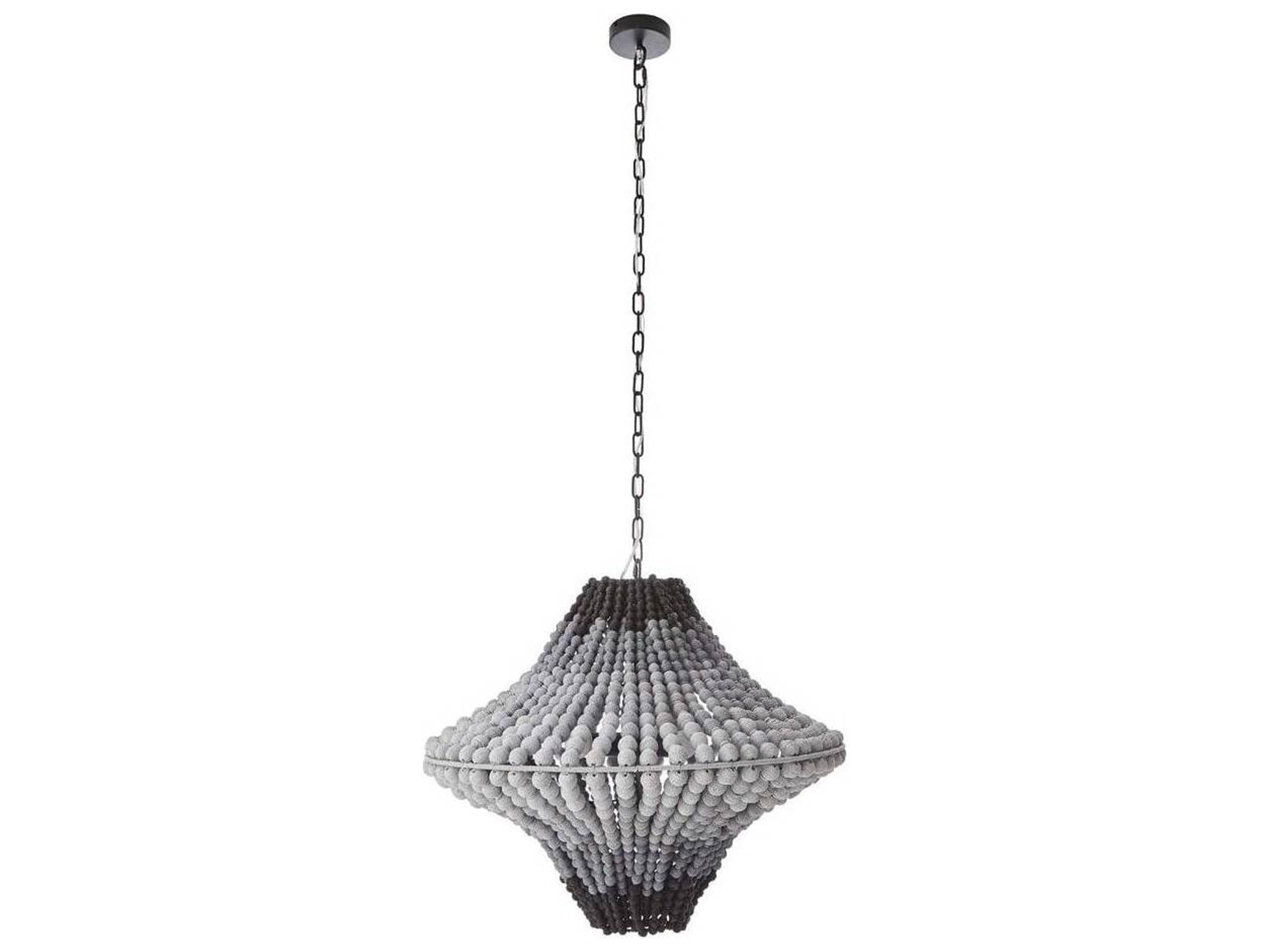 Arteriors Home Paradisa 3-Light Black Gray Ombre Coco Beads Pendant
