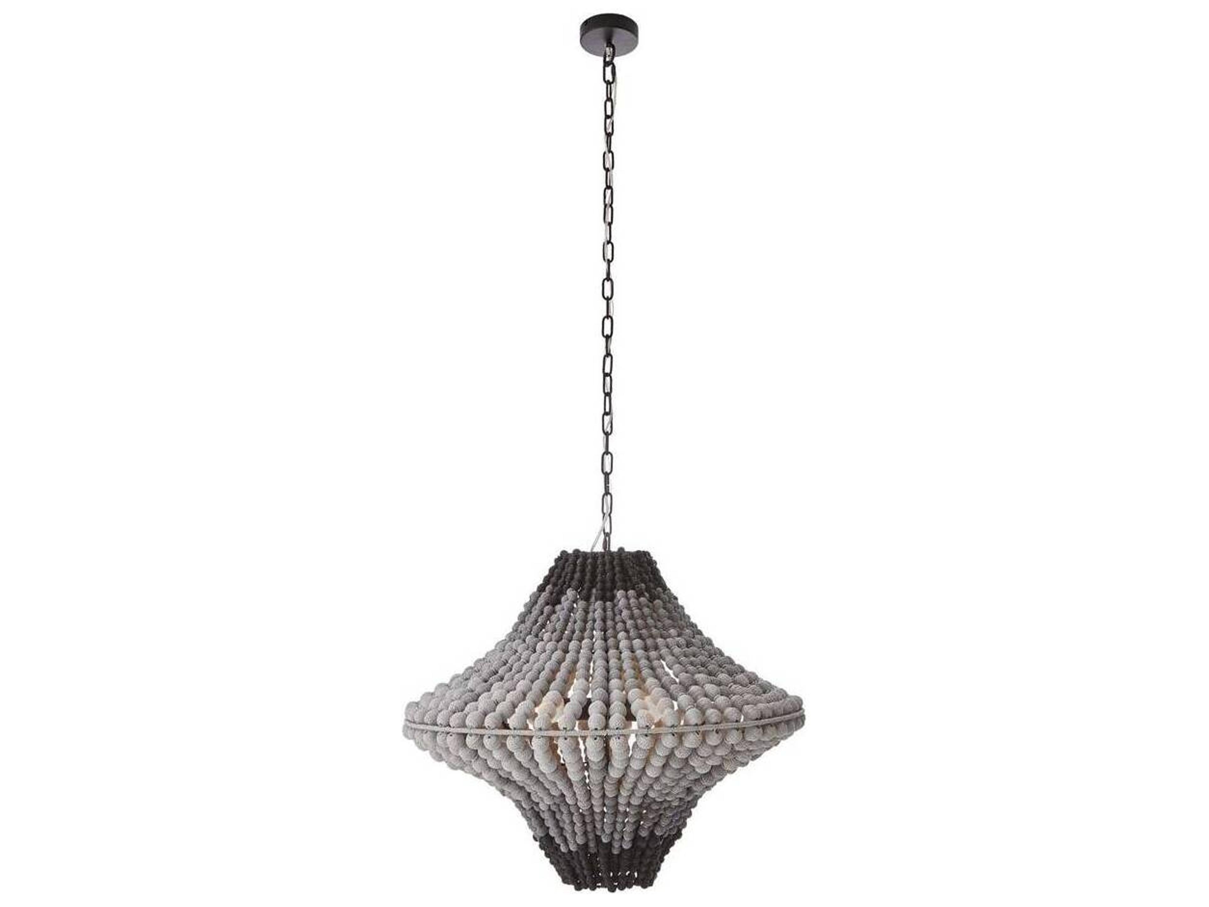 Arteriors Home Paradisa 3-Light Black Gray Ombre Coco Beads Pendant