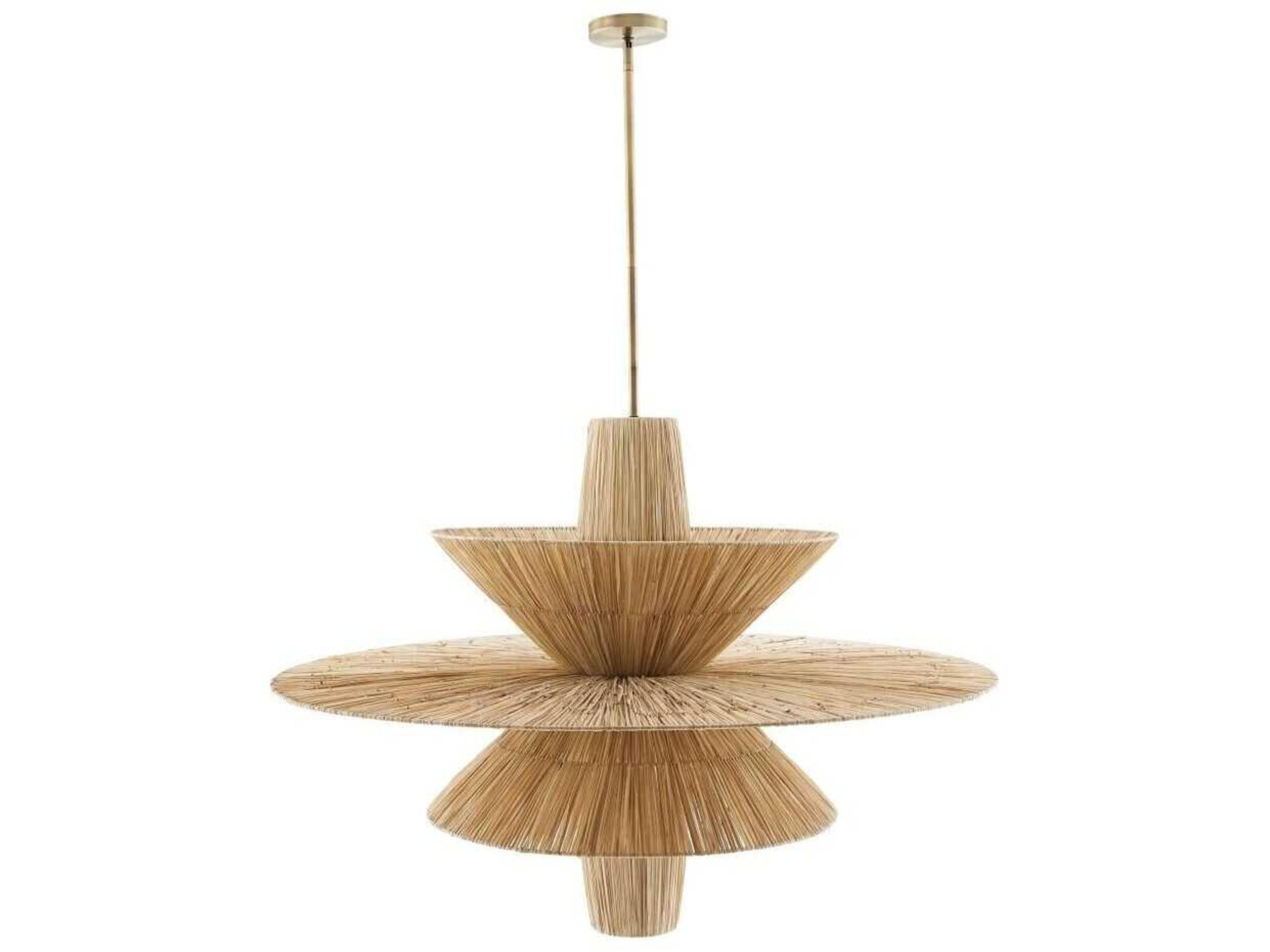 Shay Chandelier Natural Raffia Tiered Pendant