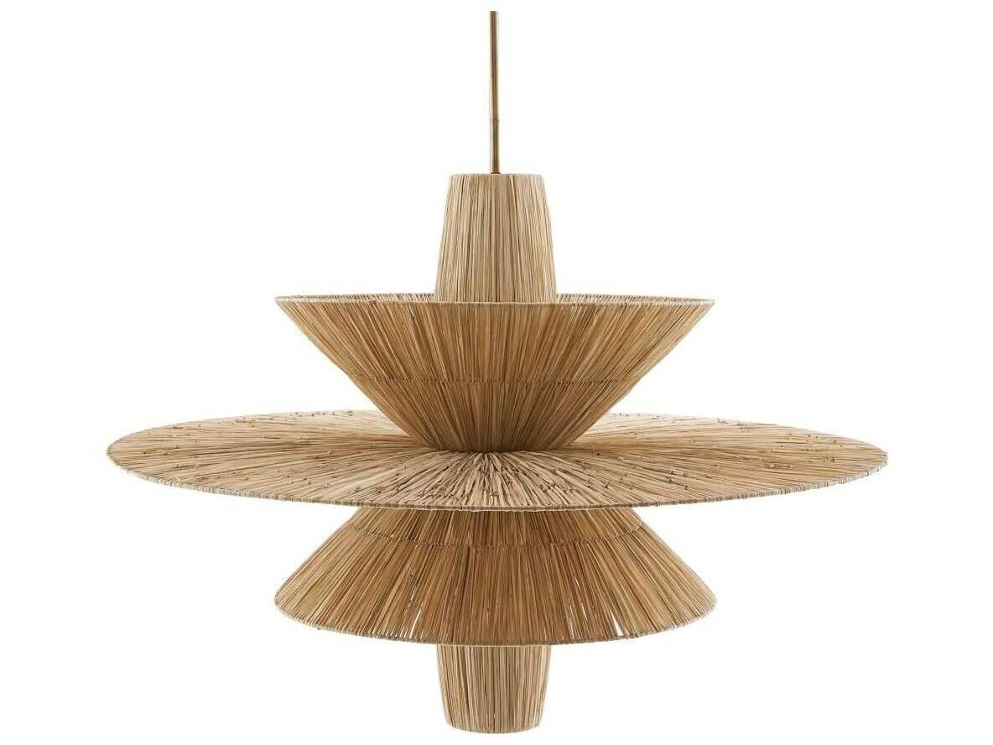 Arteriors Home Shay 1-Light Natural Rattan Wood Geometric Pendant