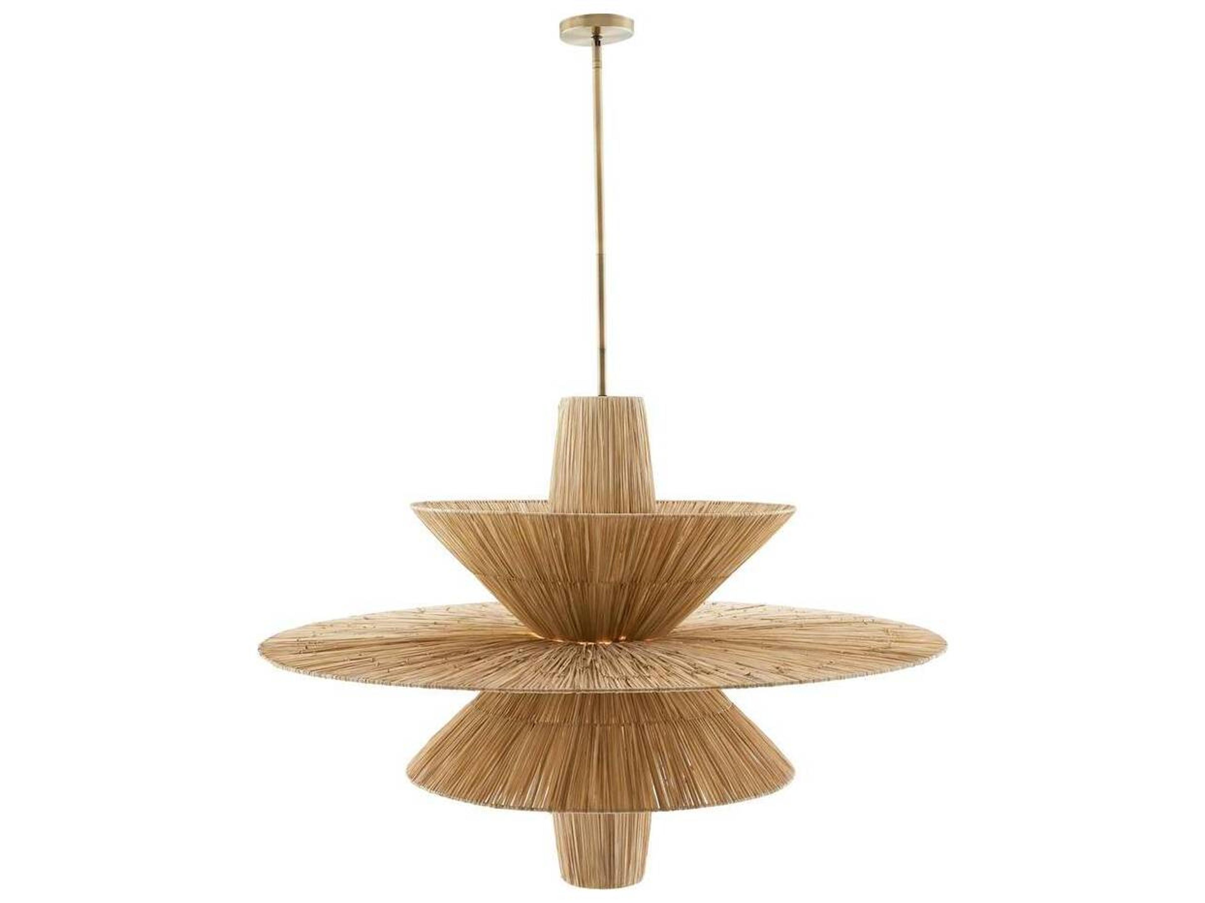 Arteriors Home Shay 1-Light Natural Rattan Wood Geometric Pendant
