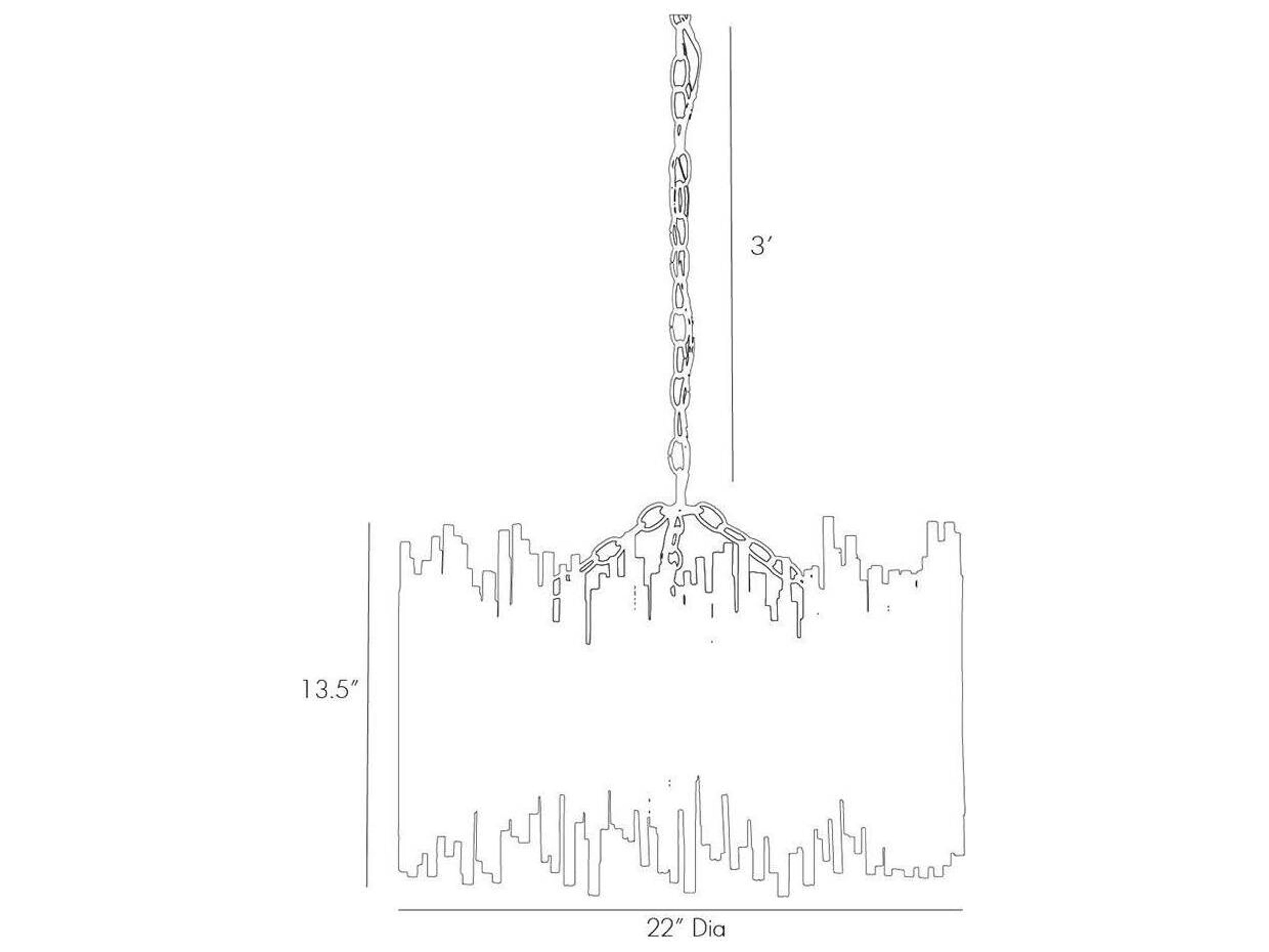 Arteriors Home Prescott 3-Light Gold Leaf Drum Linear Pendant