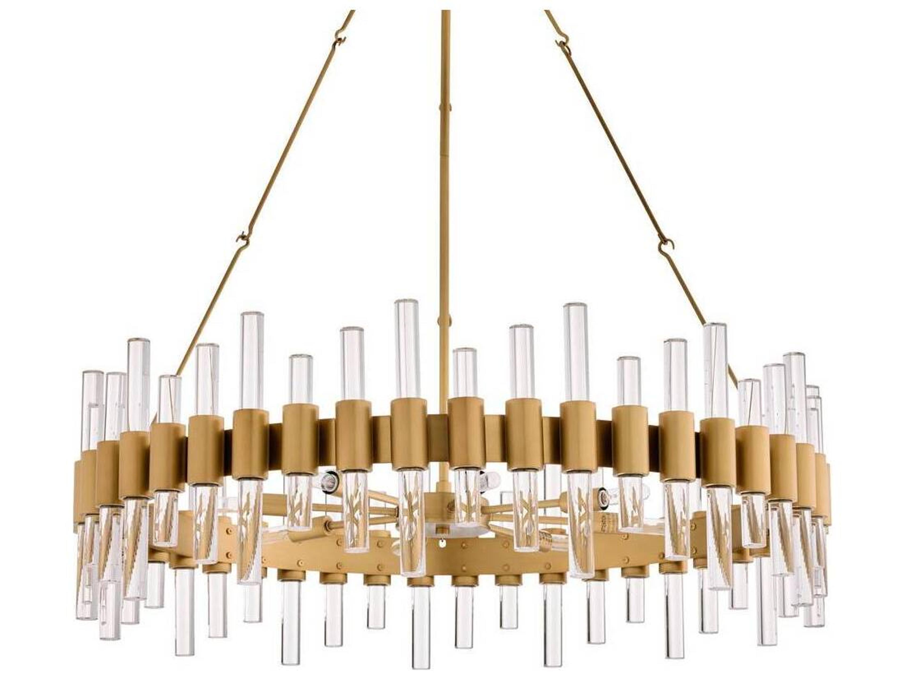 Arteriors Home Haskell 8-Light Antique Brass Drum Linear Chandelier