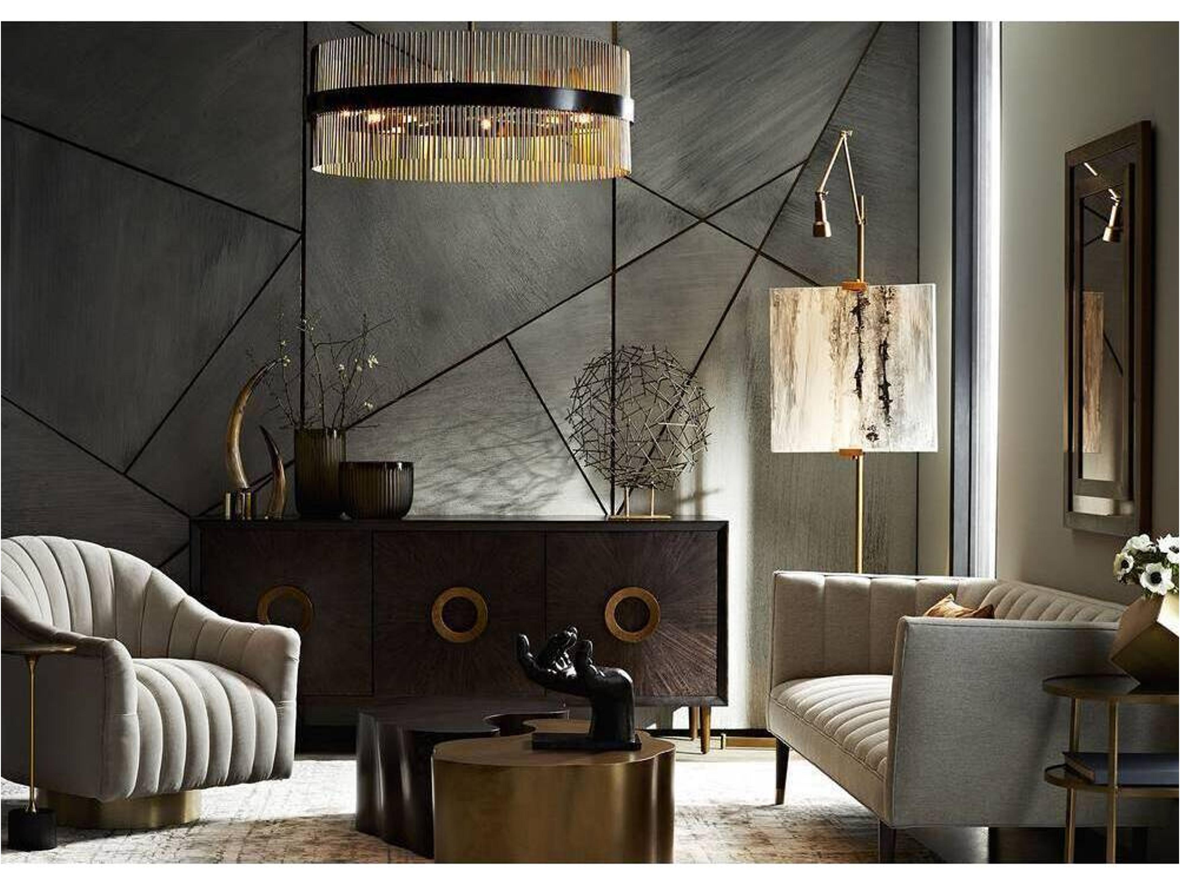 Arteriors Home Hozier 12-Light Antique Brass Bronze Drum Round Pendant