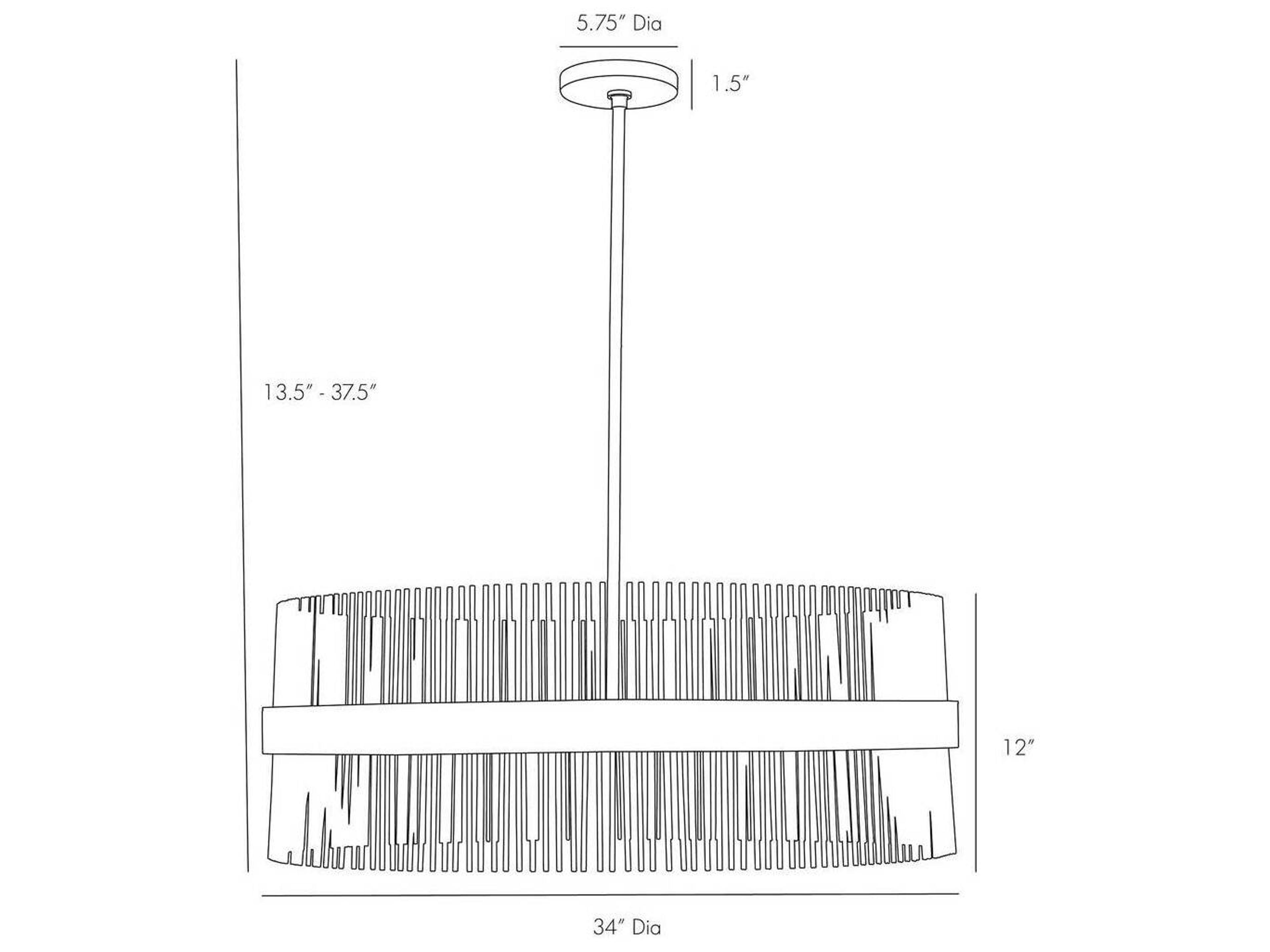 Arteriors Home Hozier 12-Light Antique Brass Bronze Drum Round Pendant