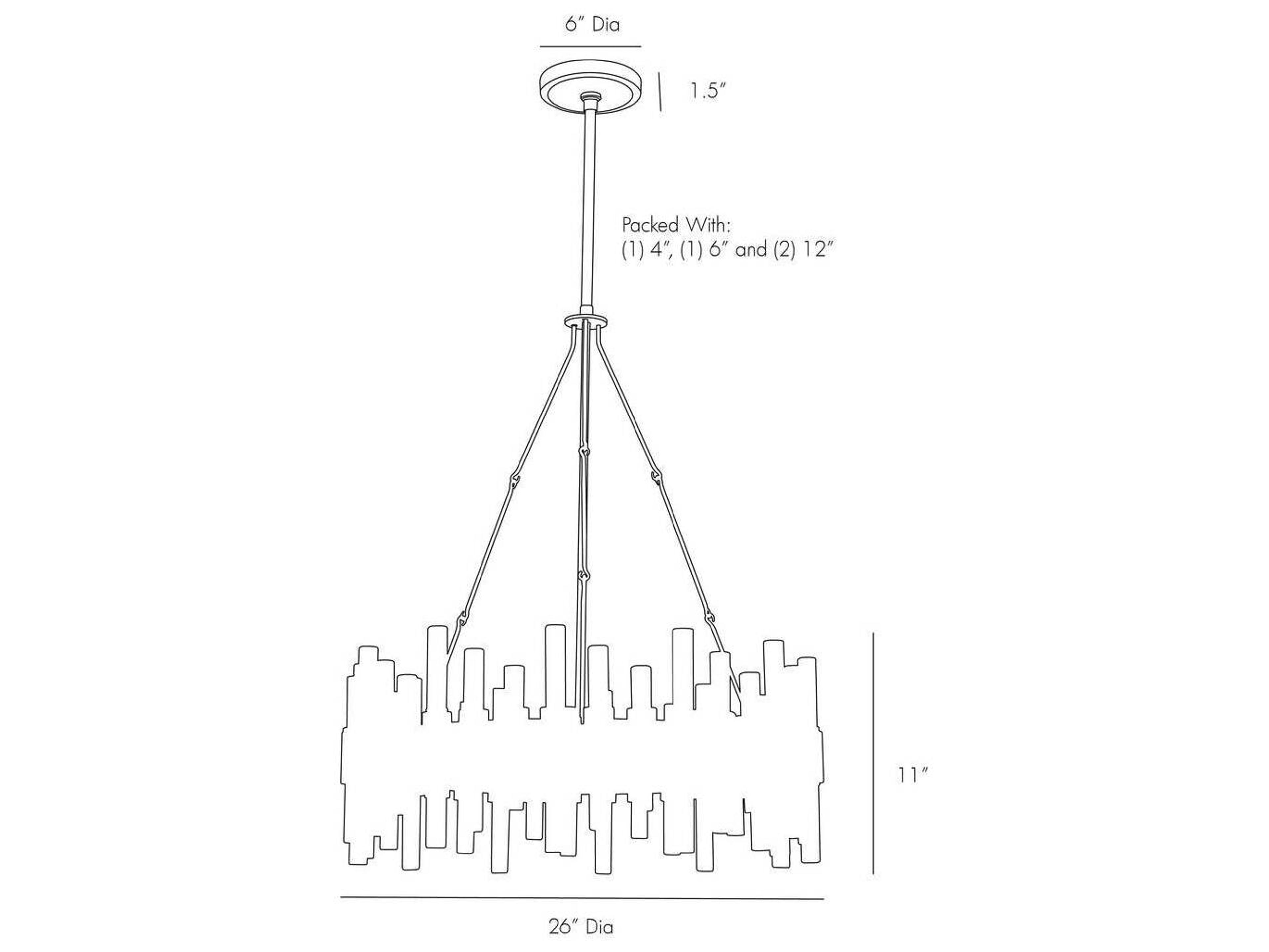 Arteriors Home Haskell  8-Light Antique Brass Round Chandelier
