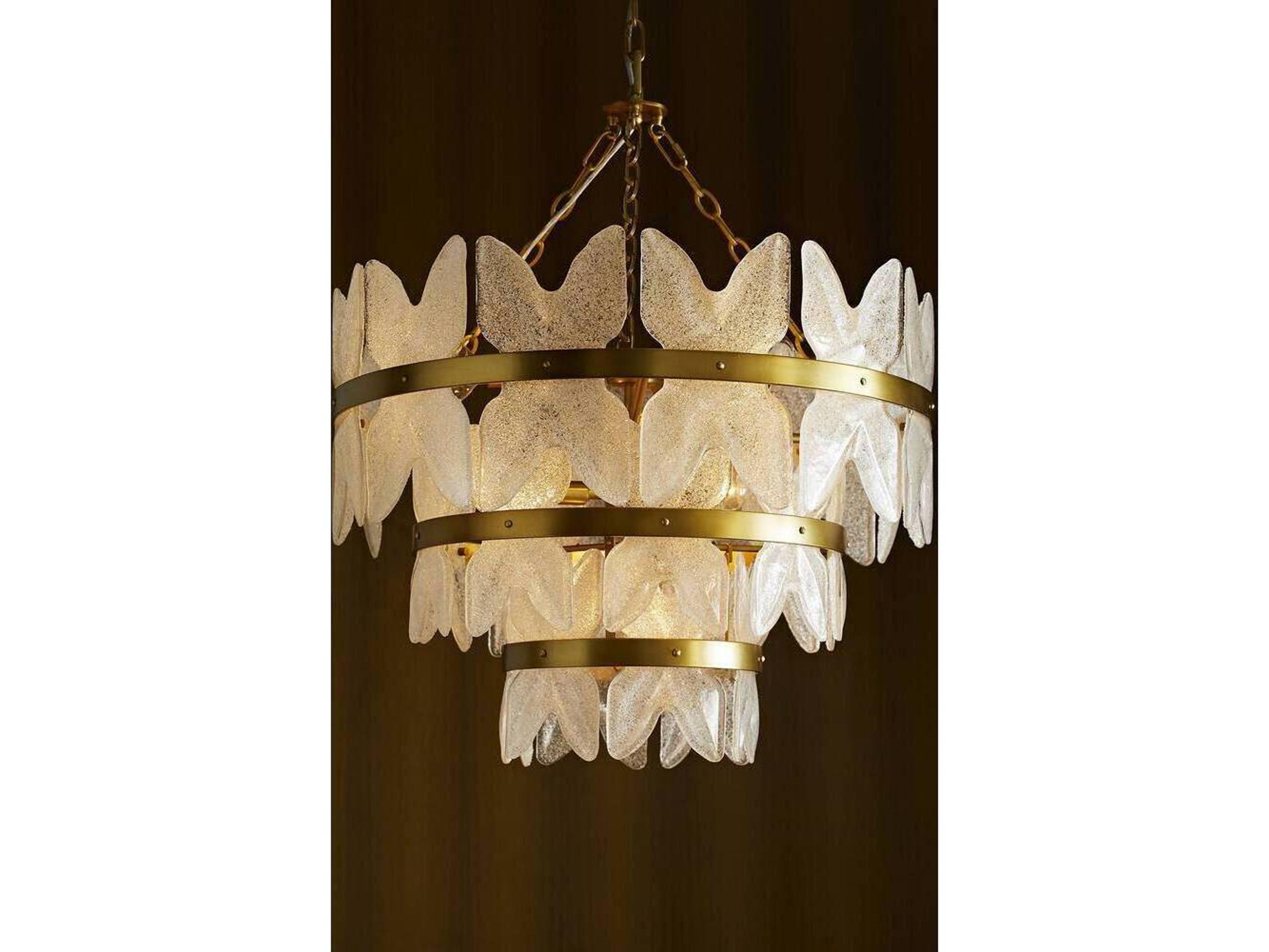 Arteriors Home Millie 3-Light Antique Brass Tiered Chandelier