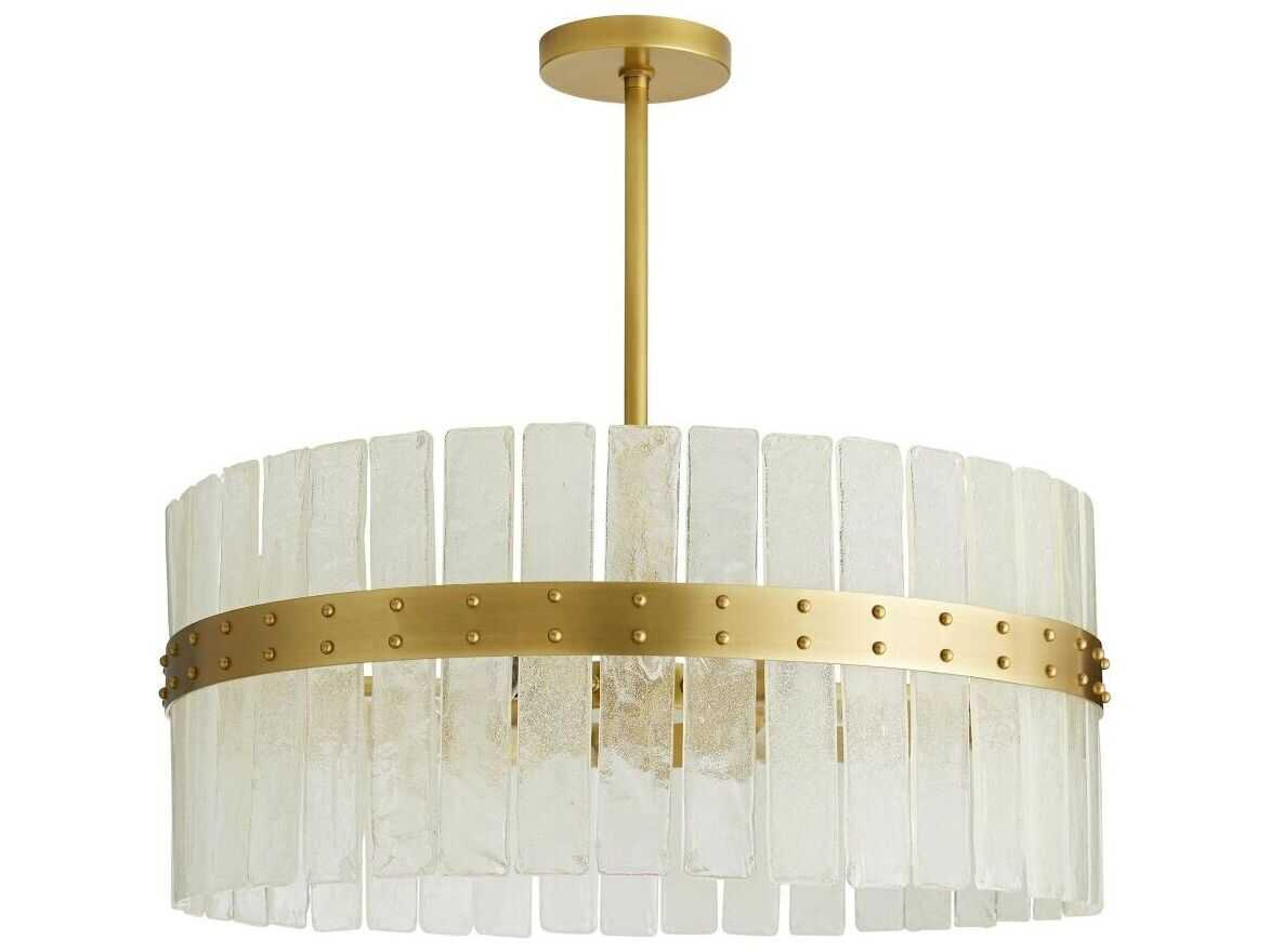 Sinclair Chandelier with Seeded Glass and Antique Brass Finish