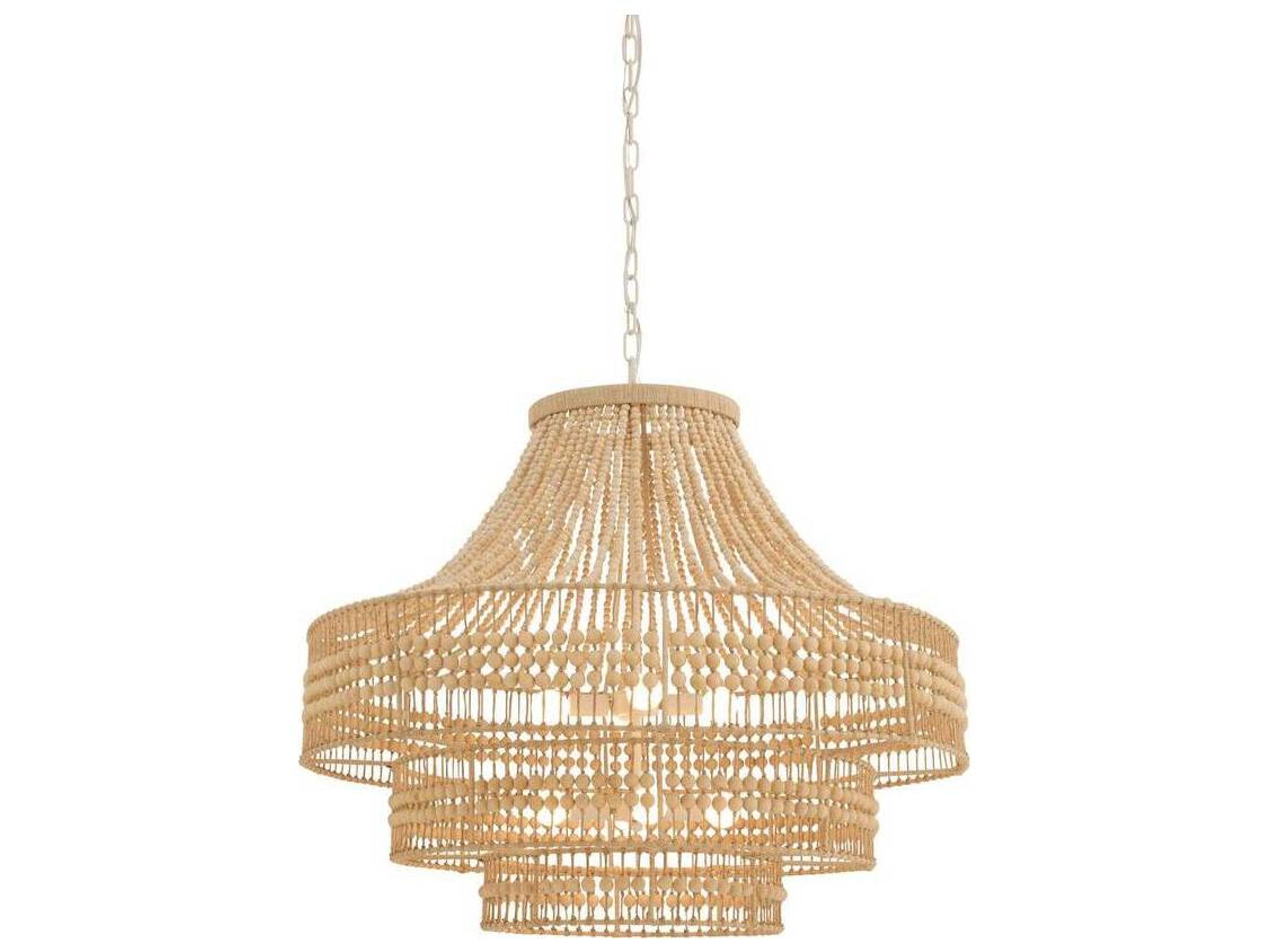 Arteriors Home Tulane 8-Light White Brown Tiered Chandelier