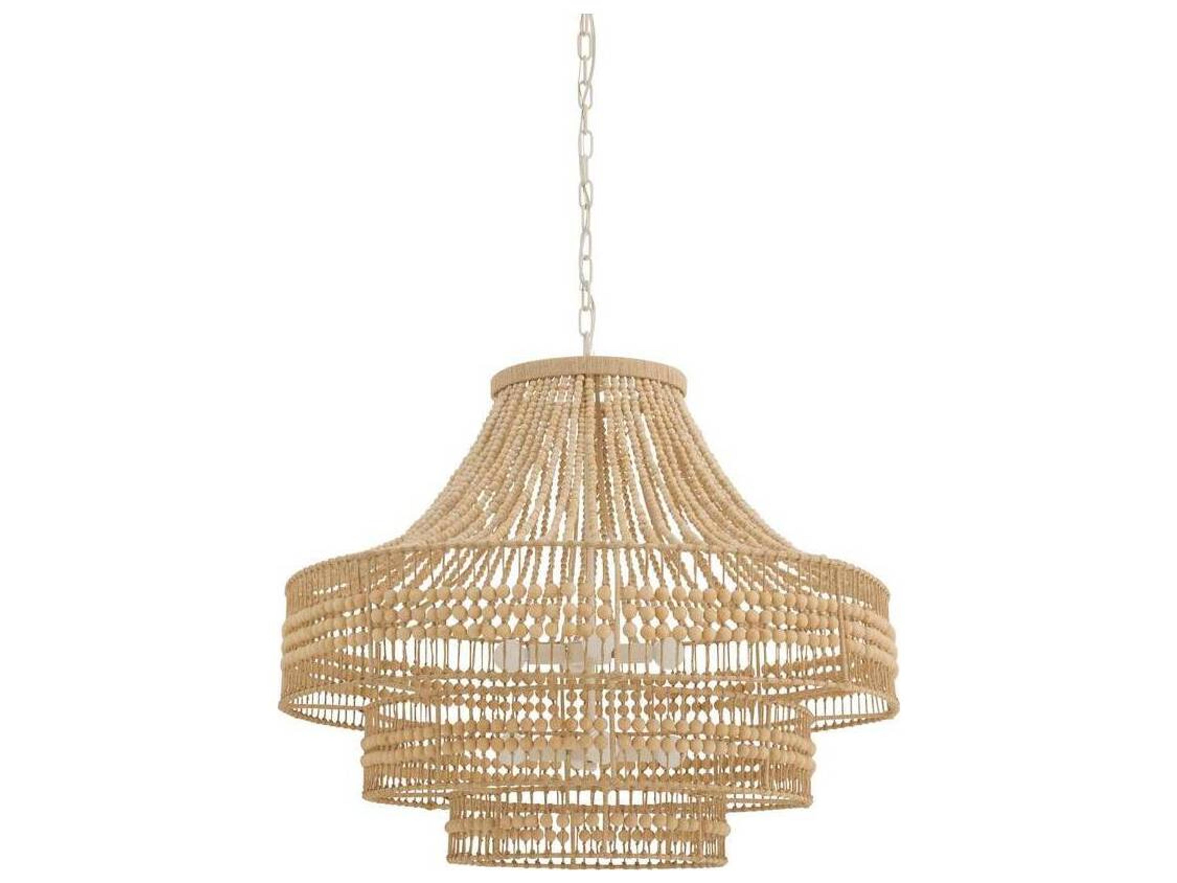 Arteriors Home Tulane 8-Light White Brown Tiered Chandelier