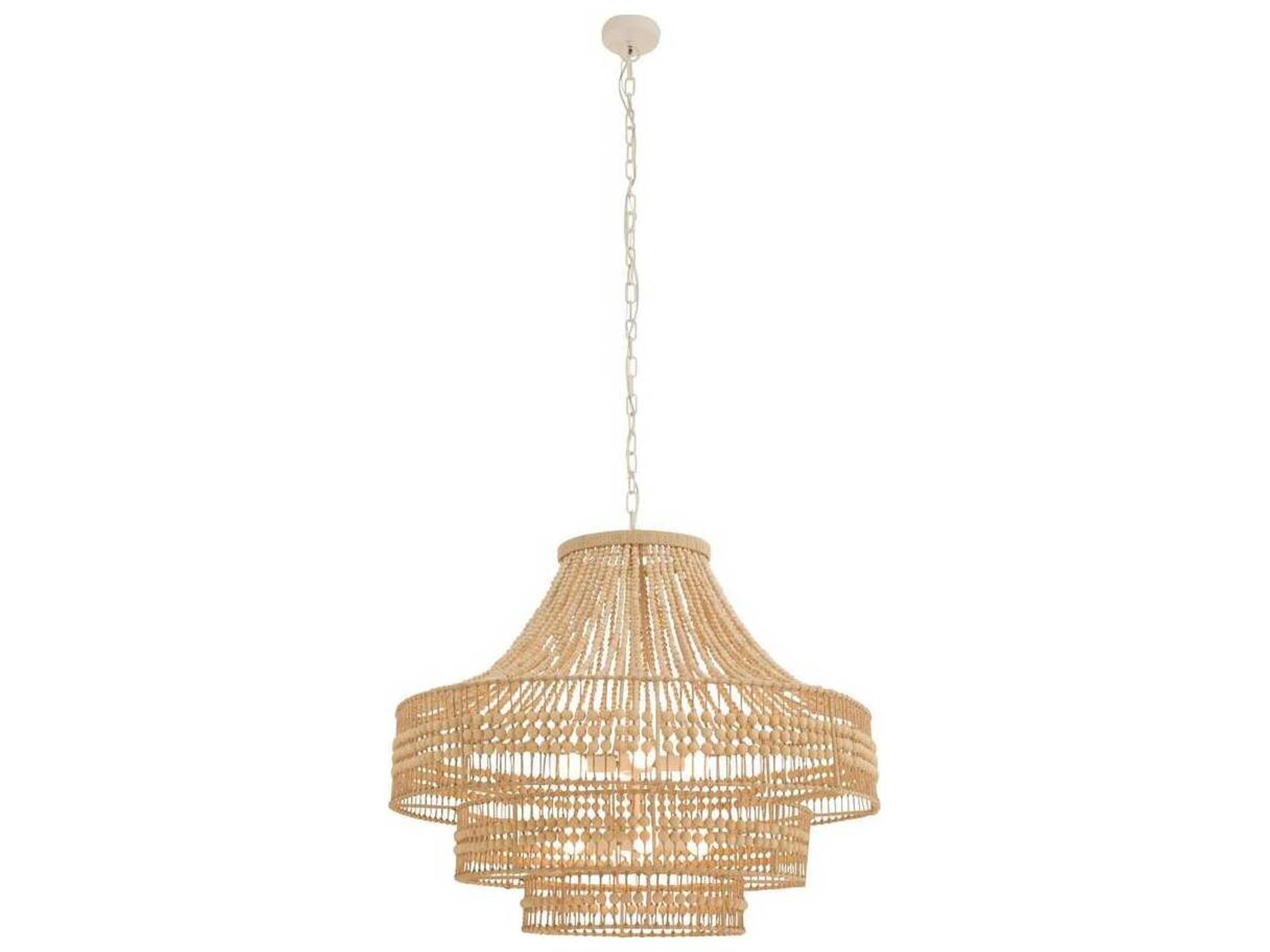 Arteriors Home Tulane 8-Light White Brown Tiered Chandelier