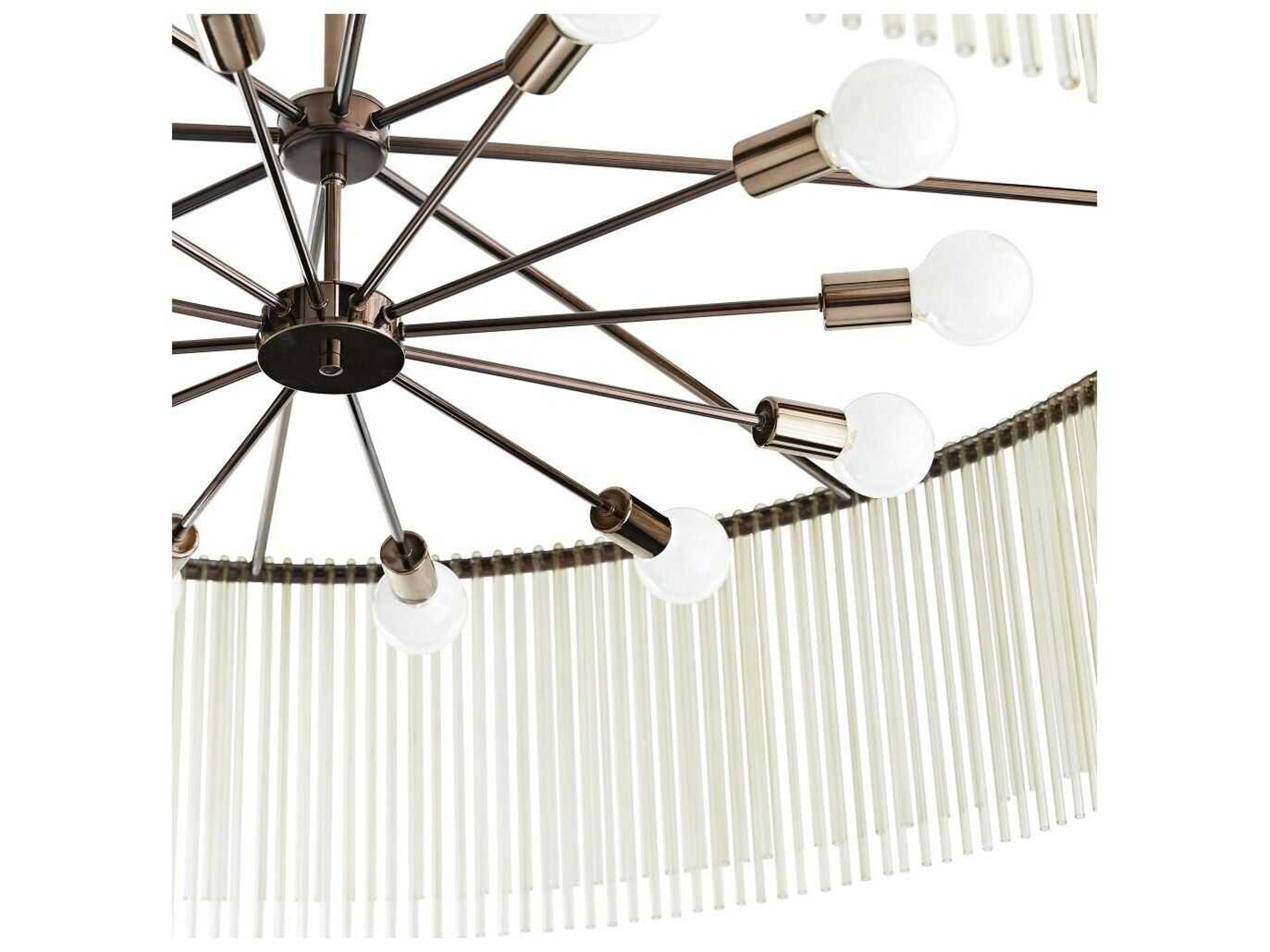 Arteriors Home Royalton 12-Light Brown Nickel Drum Chandelier