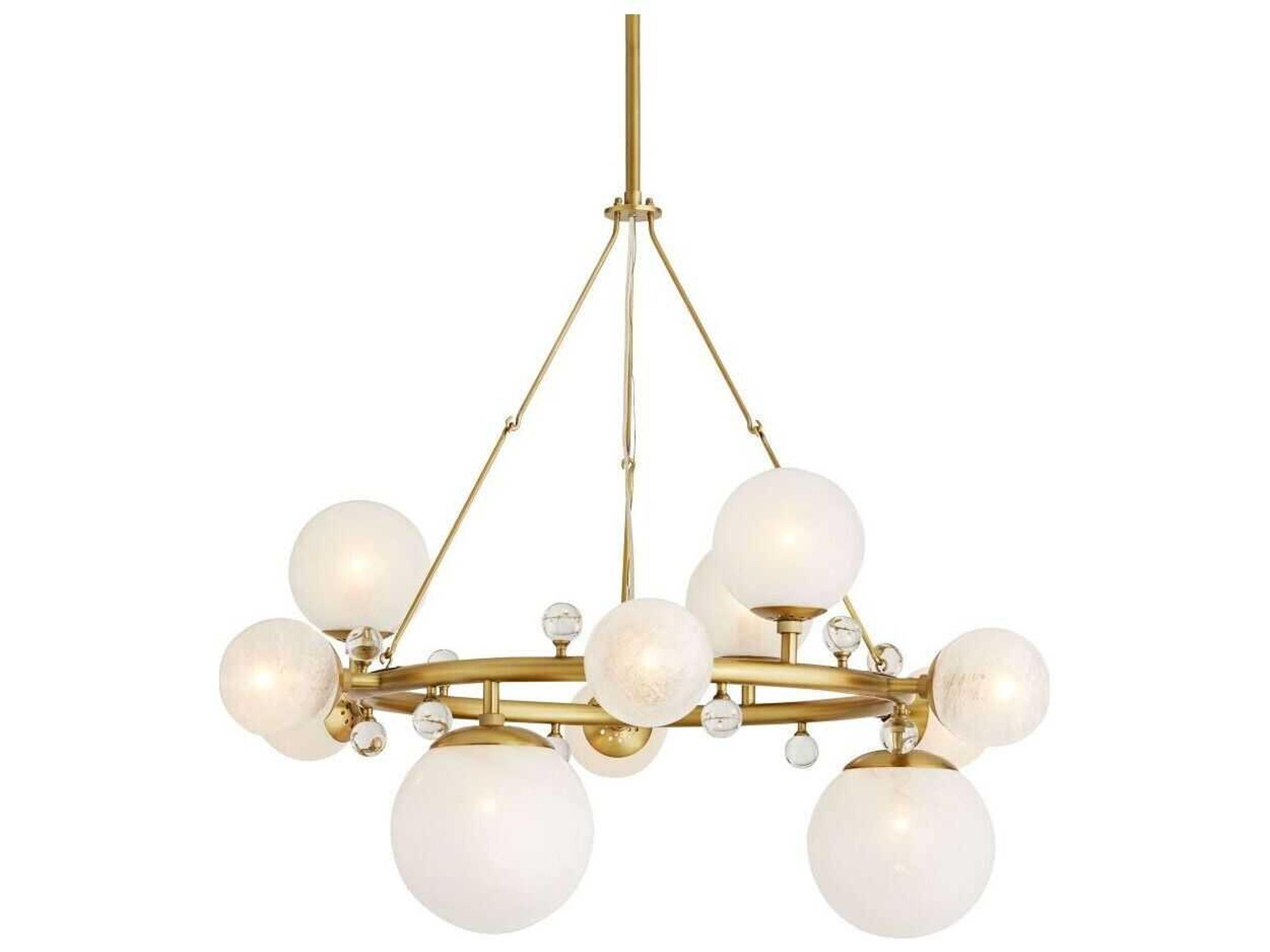 Troon Round Chandelier in Antique Brass