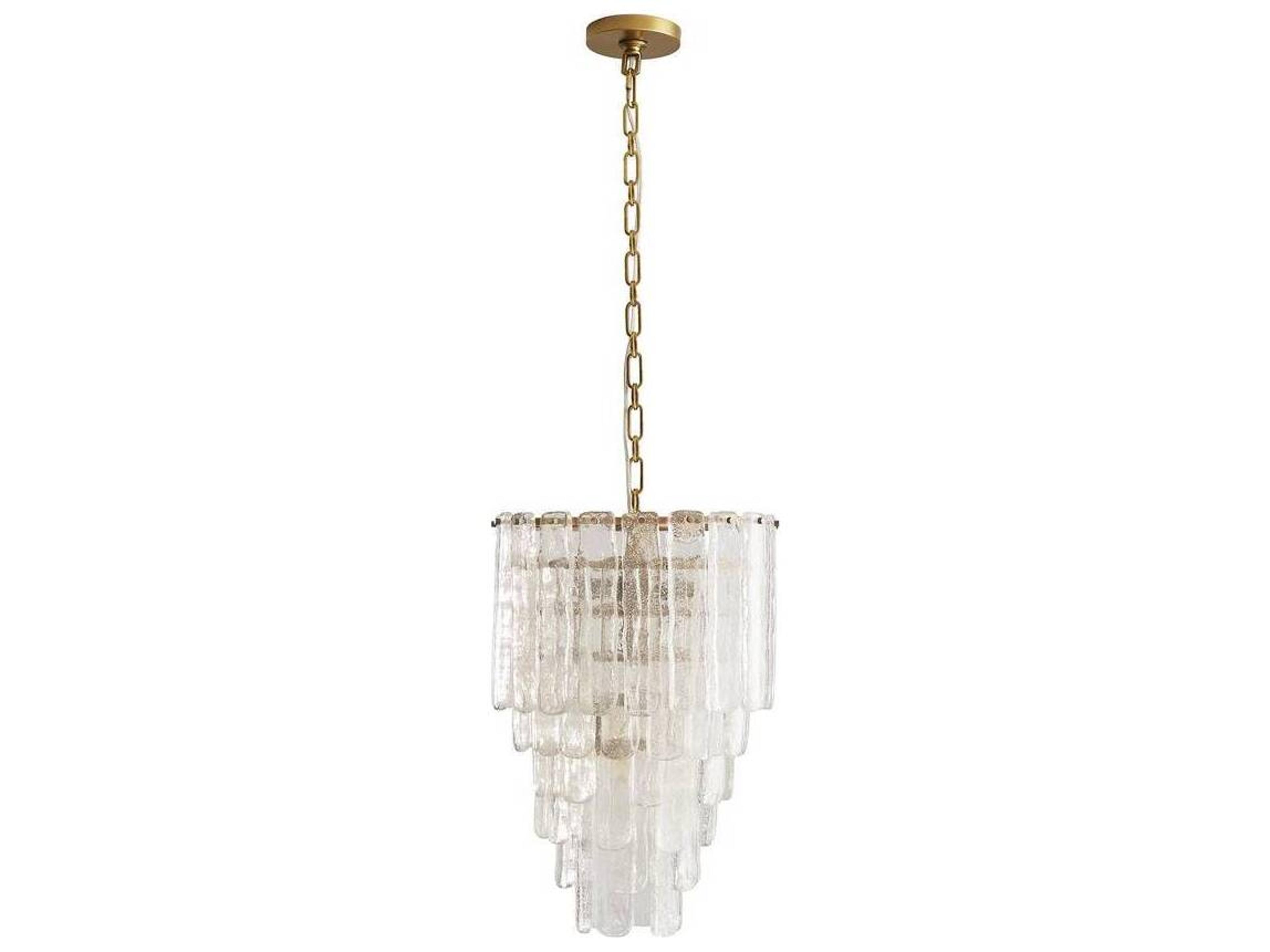 Arteriors Home Larie 3-Light Antique Brass Clear Pendant
