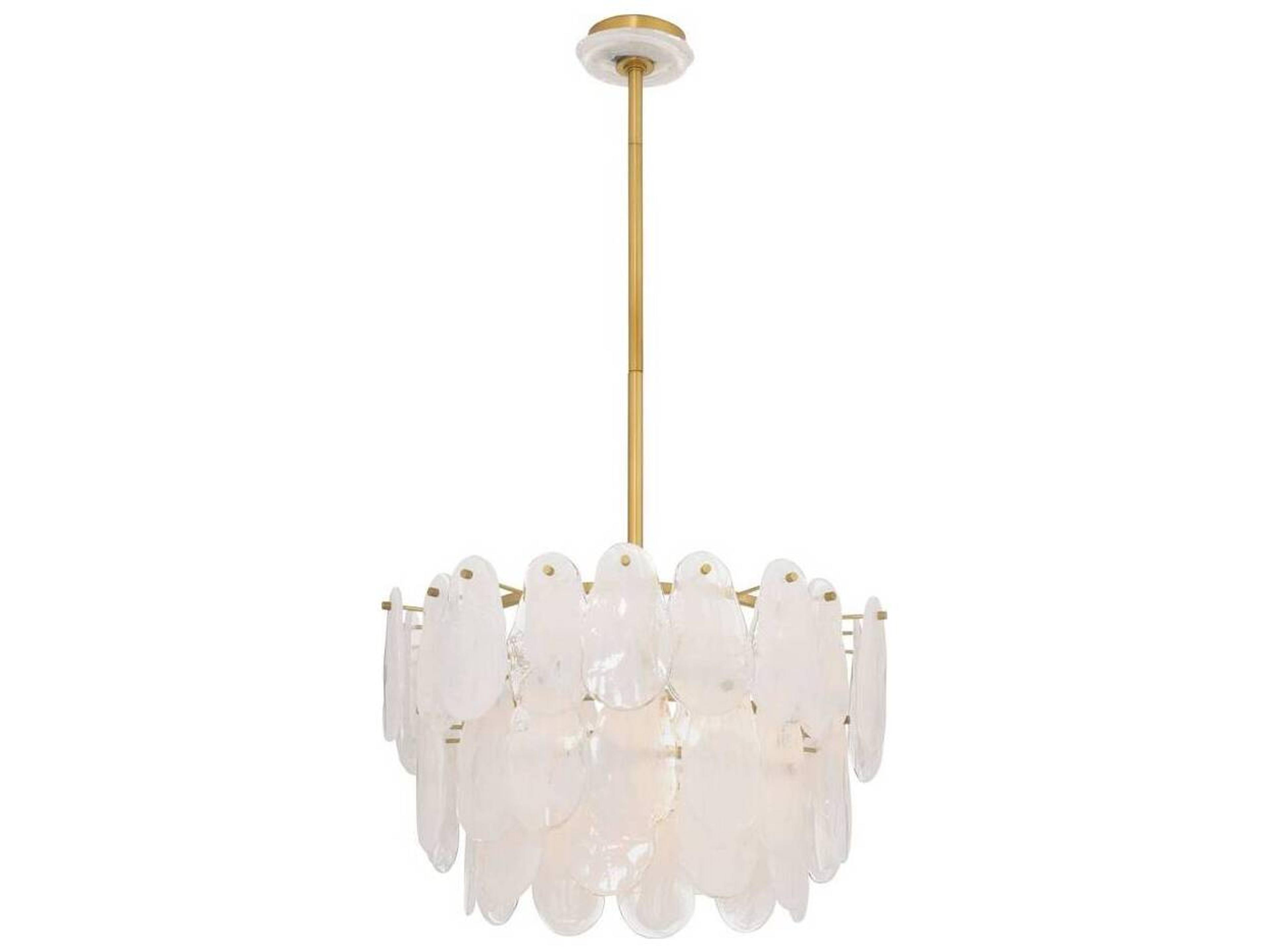 Arteriors Home Leon 3-Light Antique Brass Drum Tiered Pendant