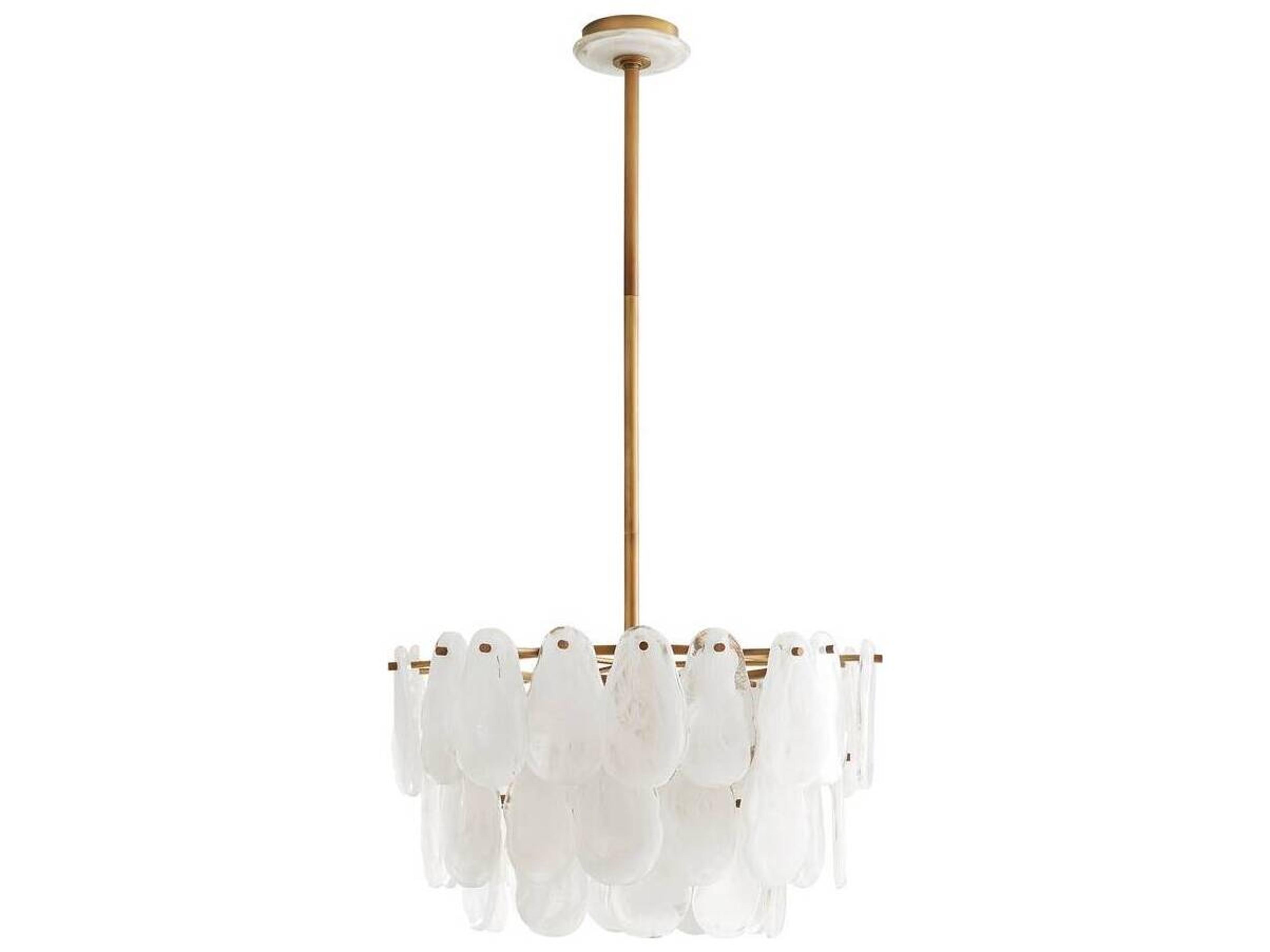 Arteriors Home Leon 3-Light Antique Brass Drum Tiered Pendant