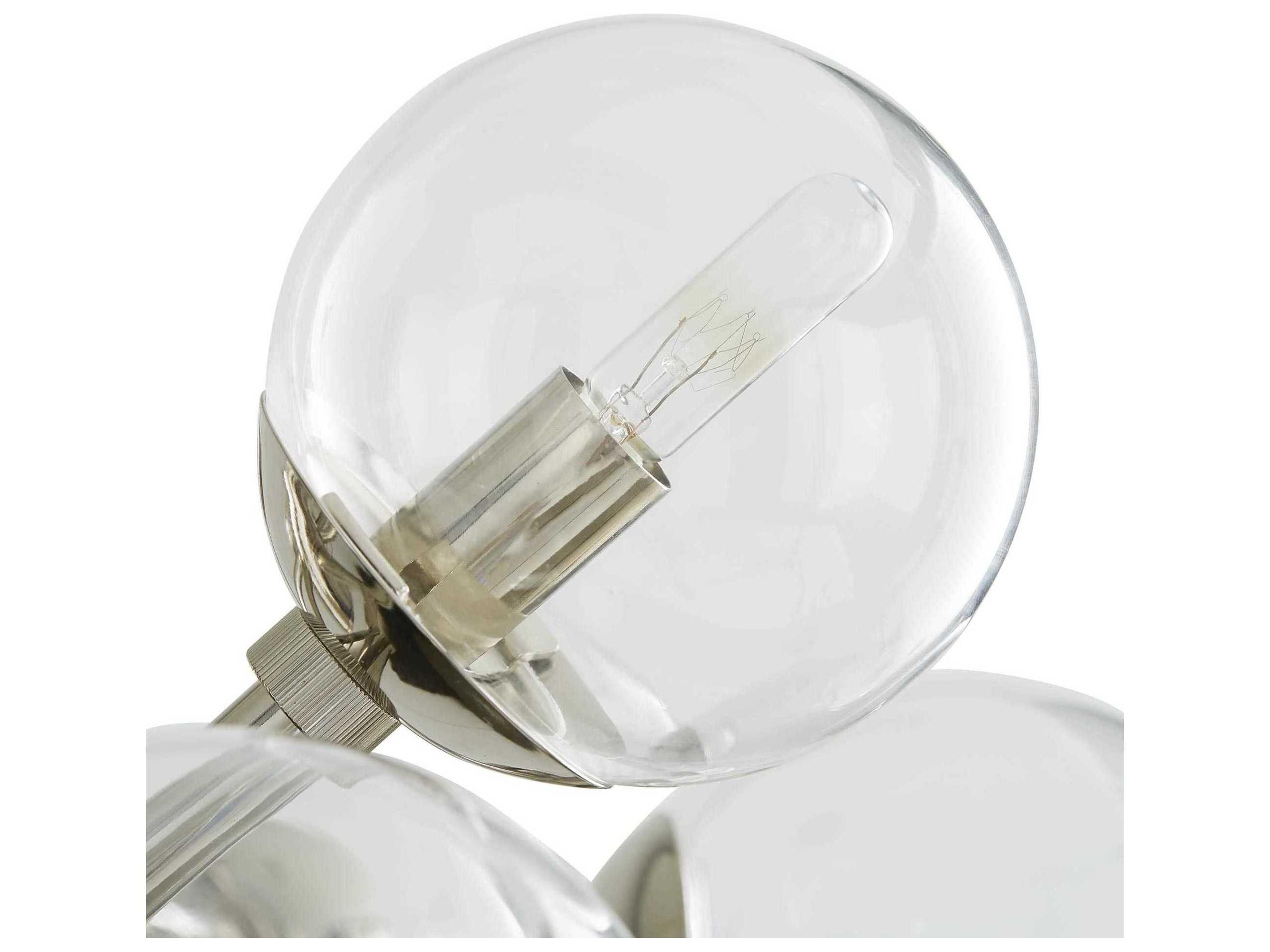 Arteriors Home Dallas 12-Light Polished Nickel Glass Globe Linear Island Pendant