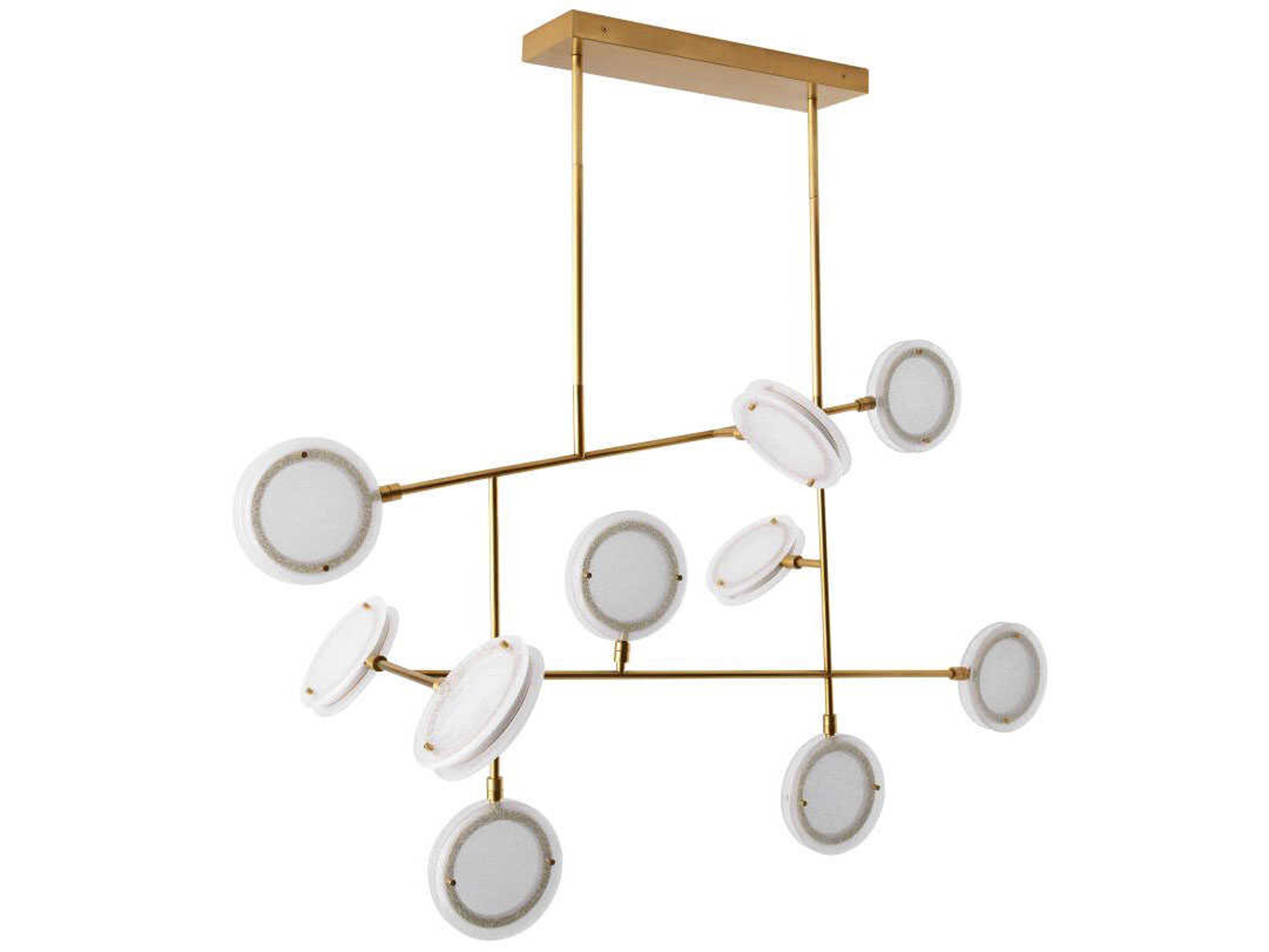 Arteriors Home Meridian 10-Light Antique Brass Linear Round Island Pendant