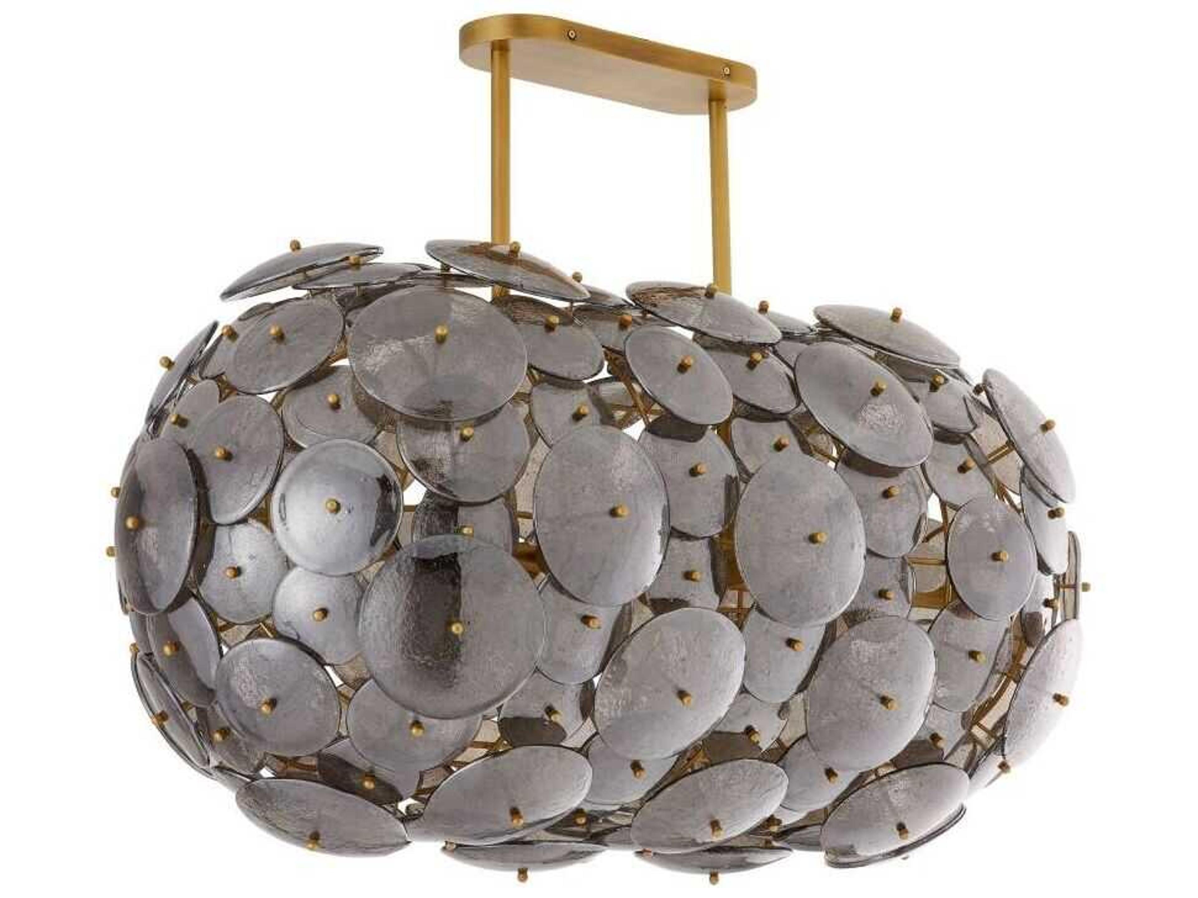 Arteriors Home Nebula 8-Light Antique Brass Gray Island Pendant