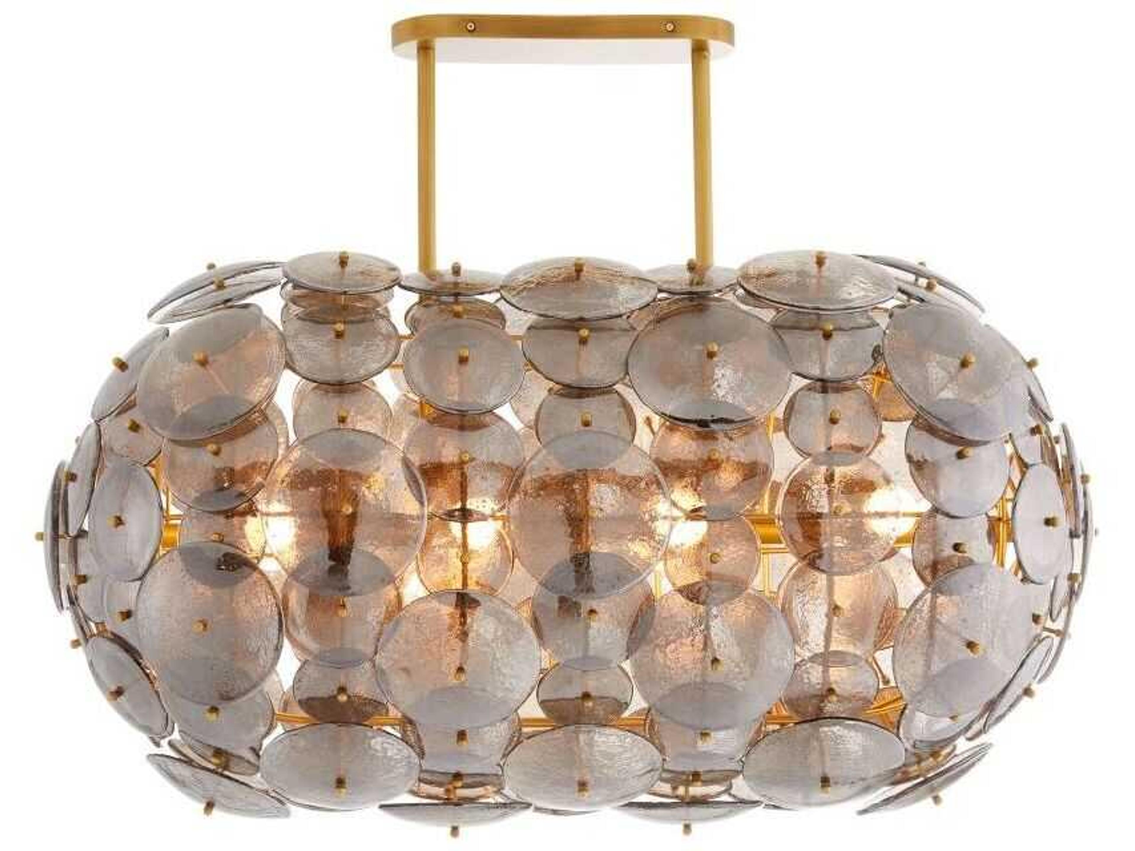 Arteriors Home Nebula 8-Light Antique Brass Gray Island Pendant