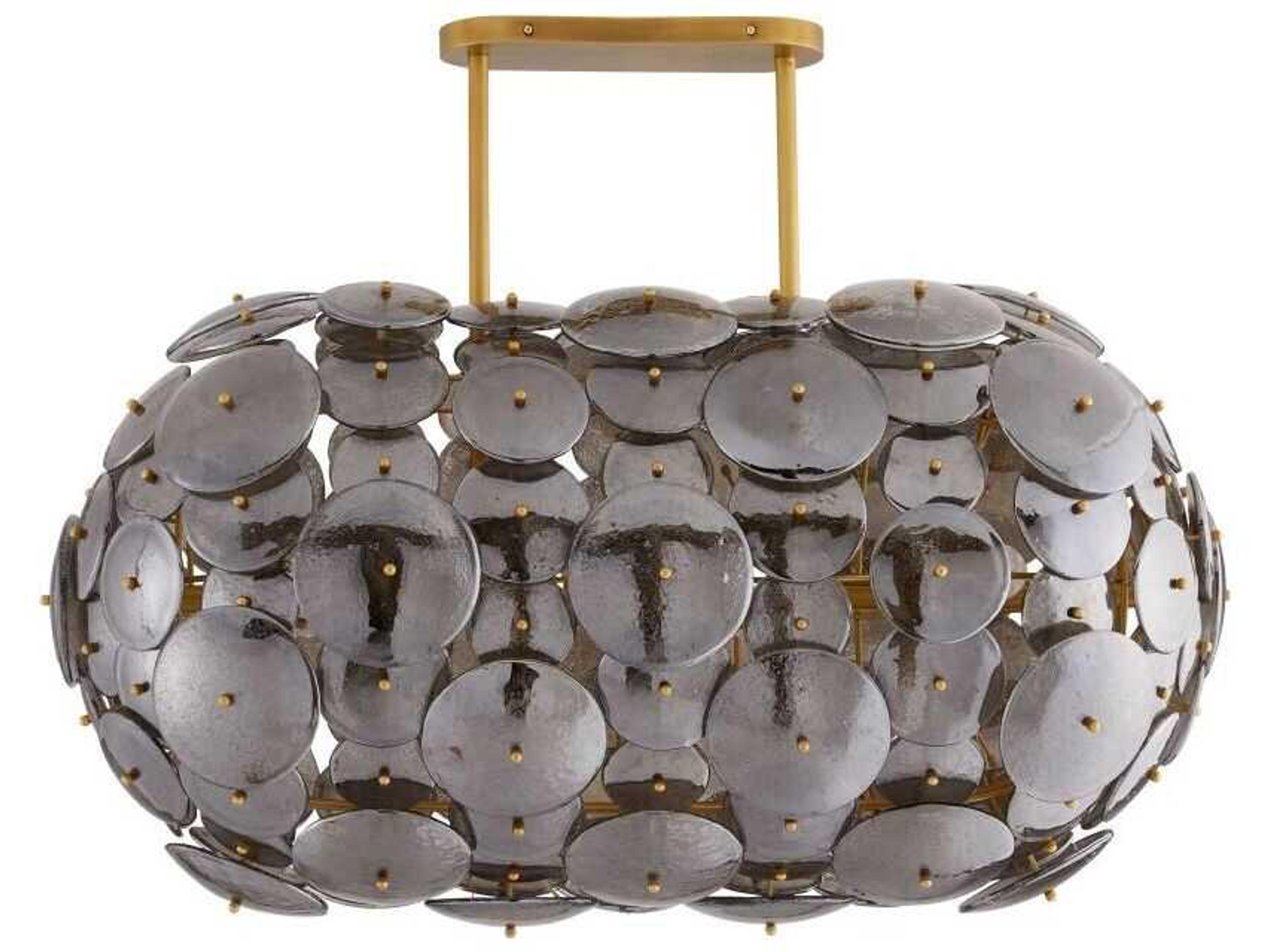 Arteriors Home Nebula 8-Light Antique Brass Gray Island Pendant