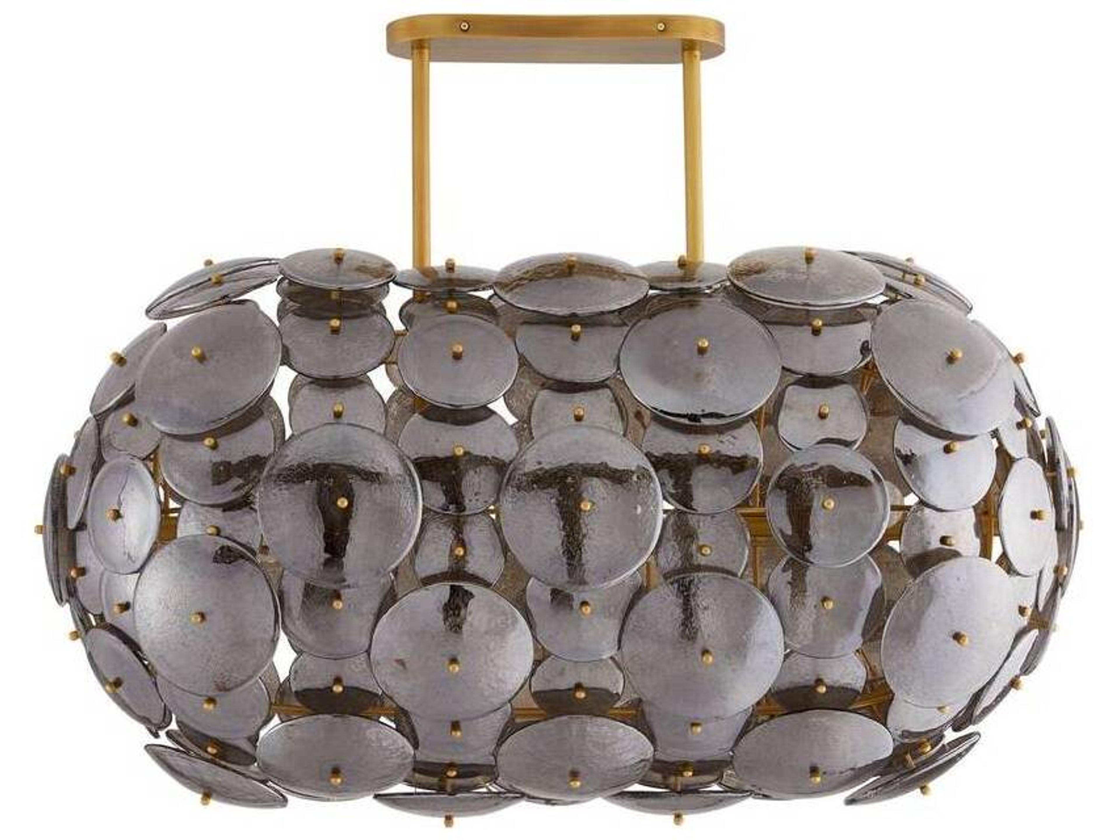 Arteriors Home Nebula 8-Light Antique Brass Gray Island Pendant