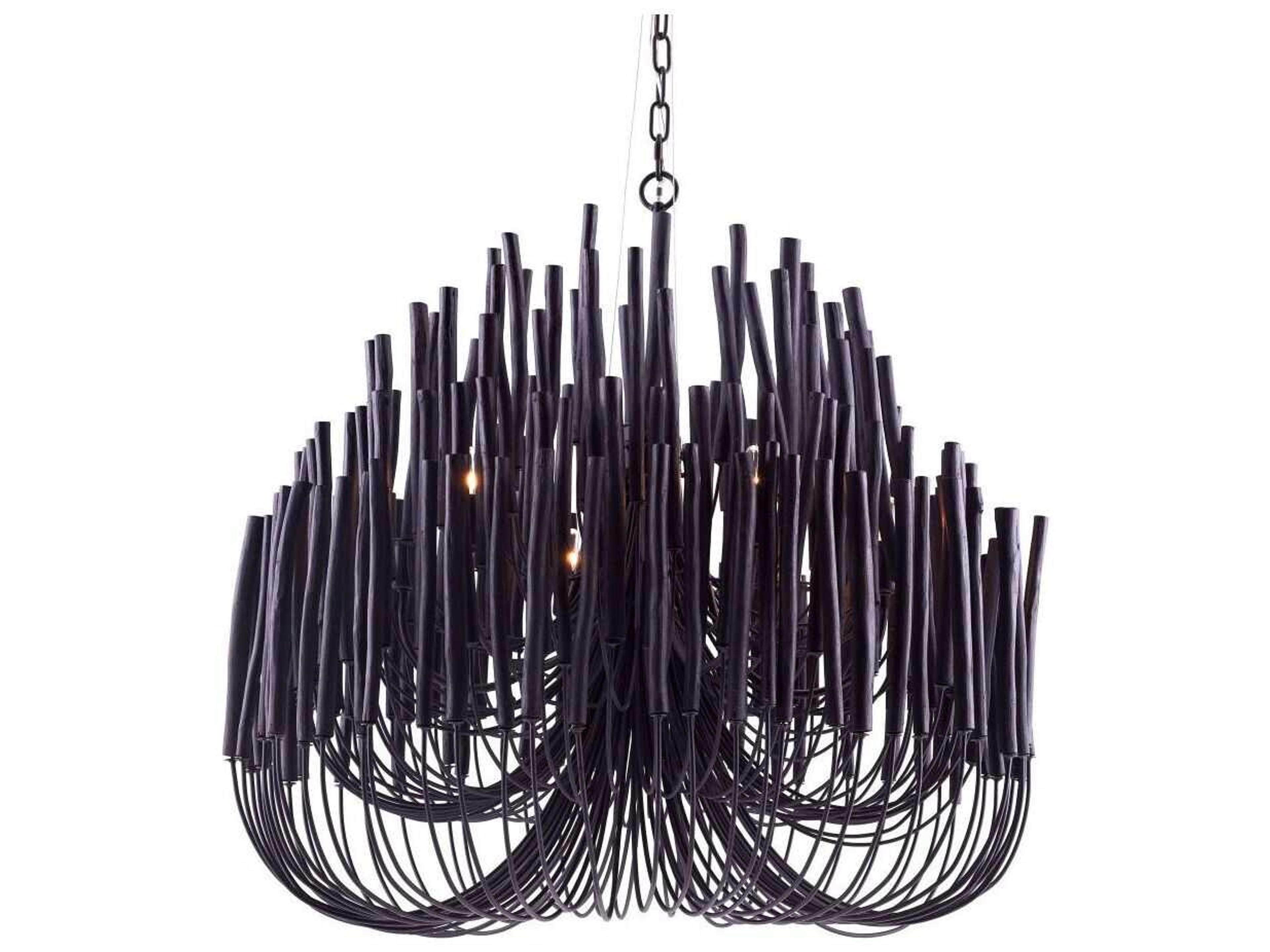 Tilda Large Black Wood Chandelier