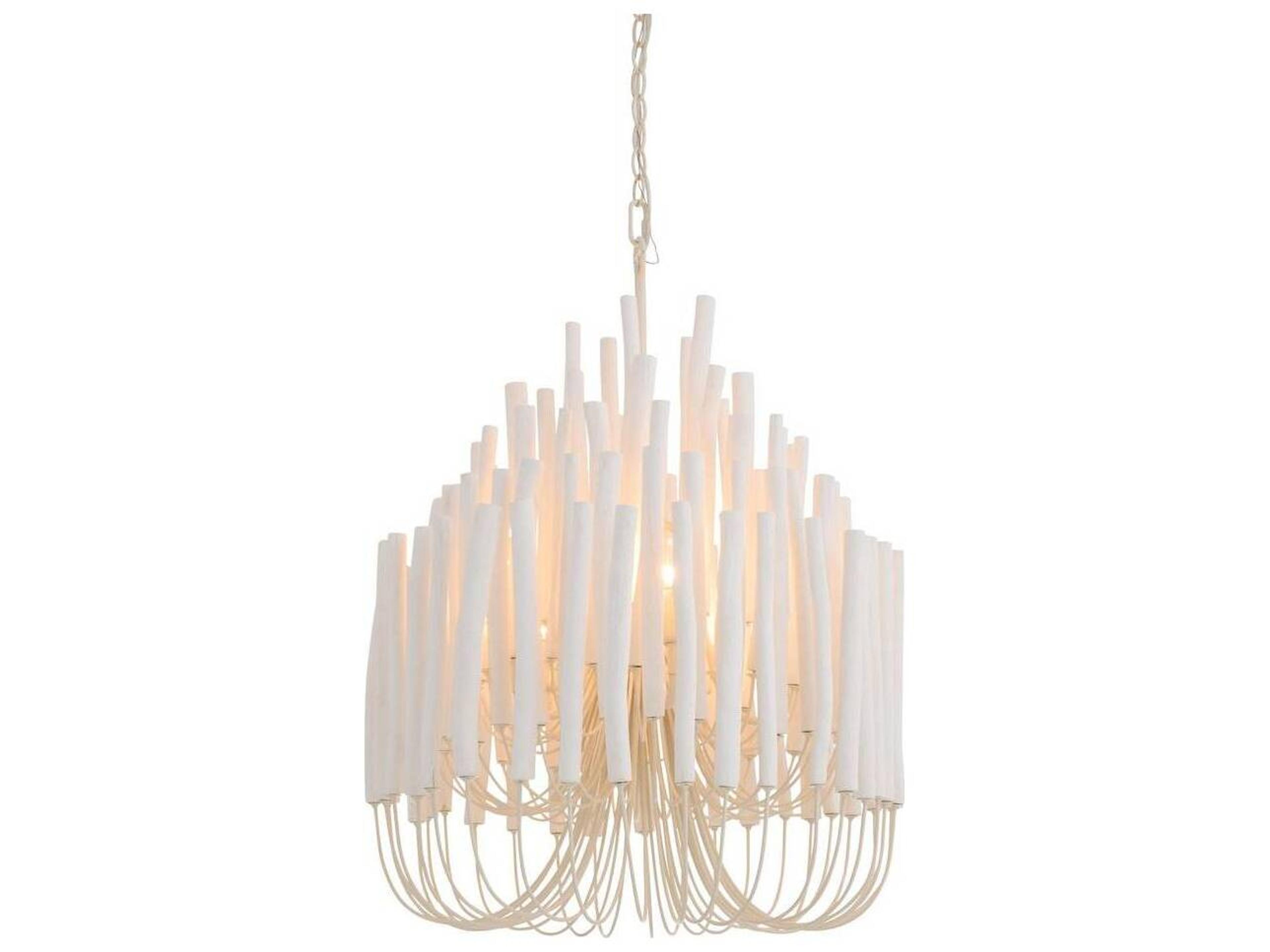 Tilda Small Whitewashed Wood Chandelier