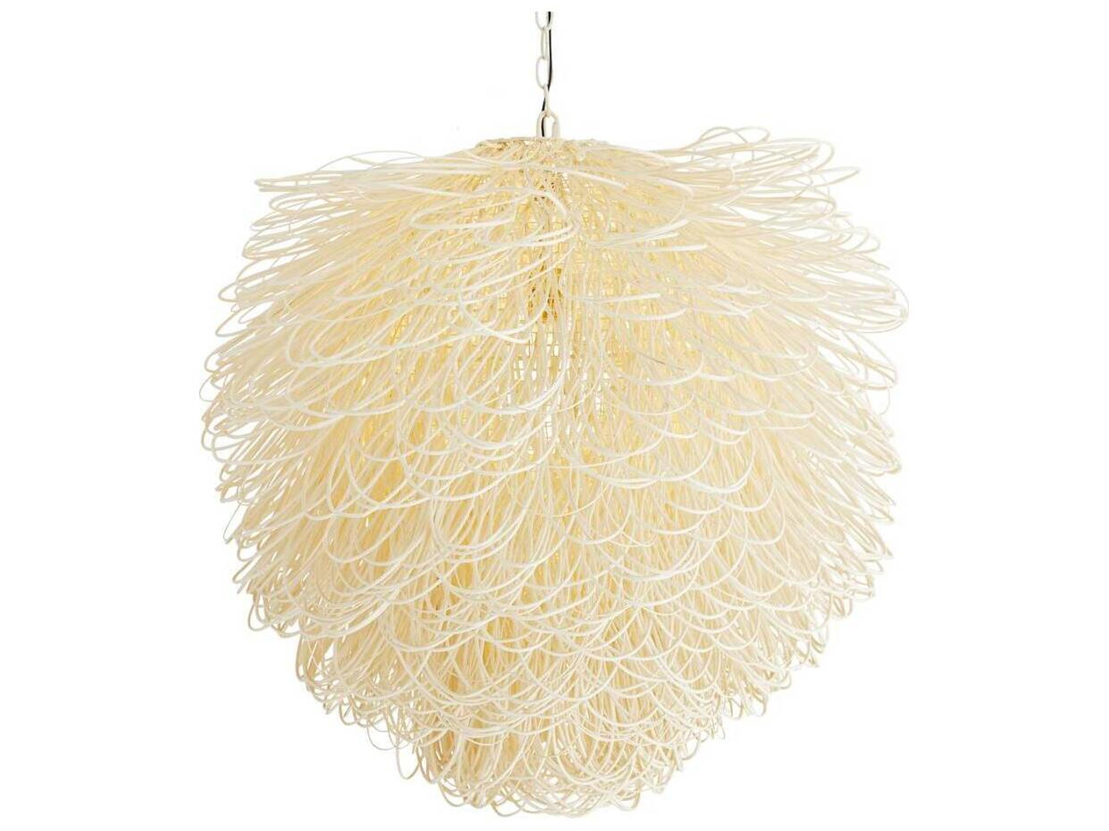 Arteriors Home Finley 1-Light Bleached Rattan White Pendant