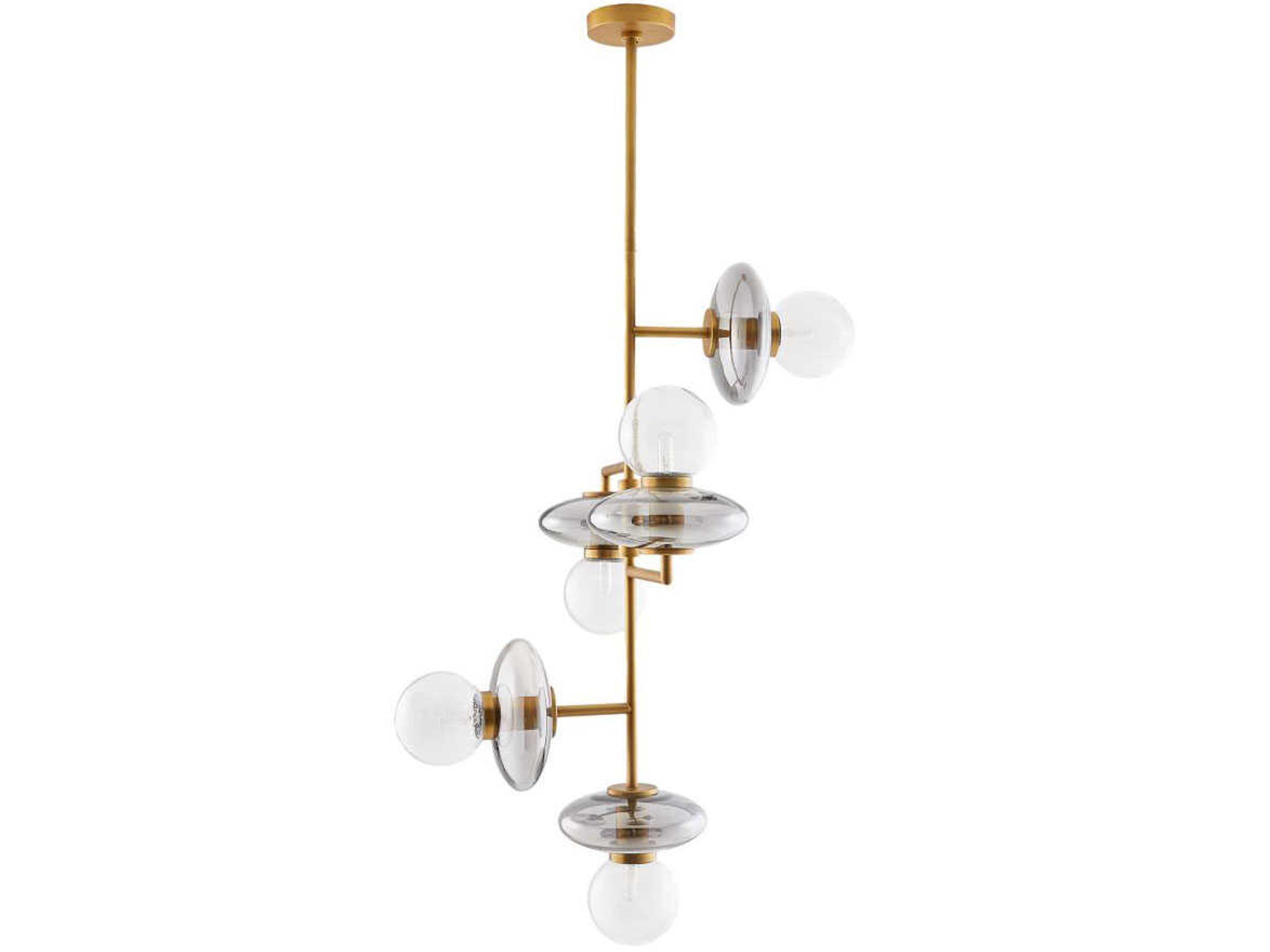 Pimpri Chandelier Modern Glass and Brass Lighting