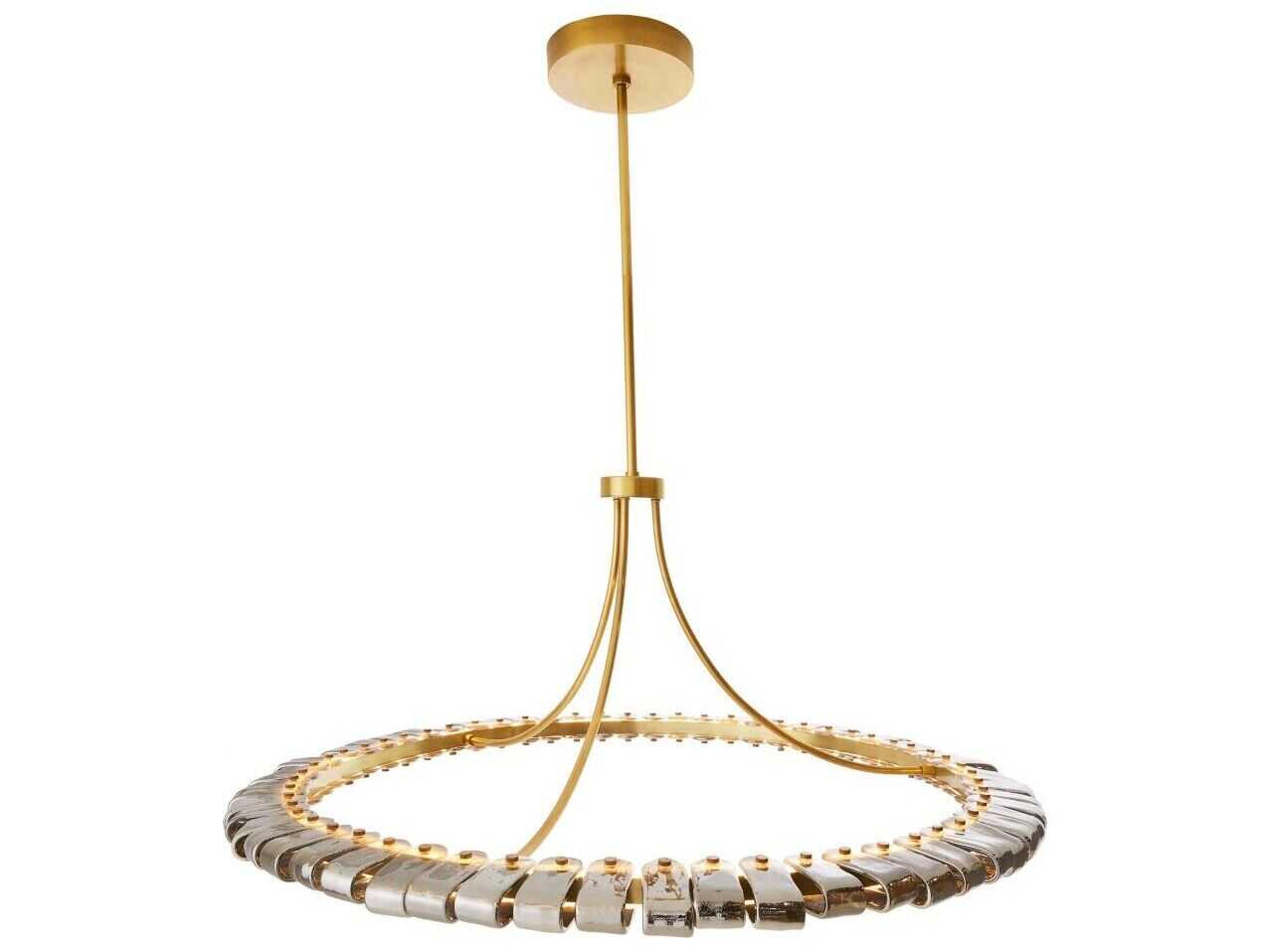 Arteriors Home Santorini 1-Light Antique Brass Gray Round Pendant