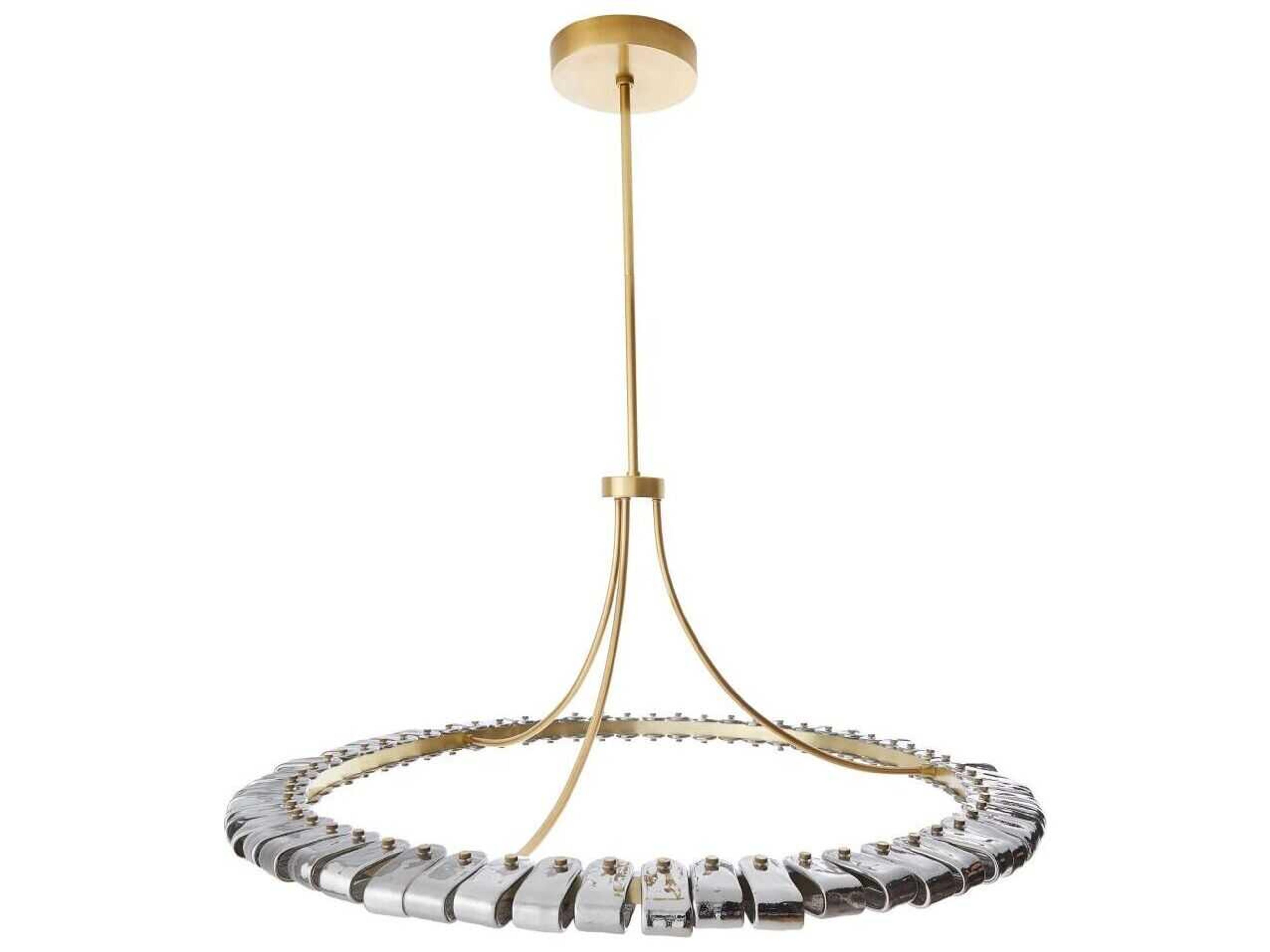 Arteriors Home Santorini 1-Light Antique Brass Gray Round Pendant