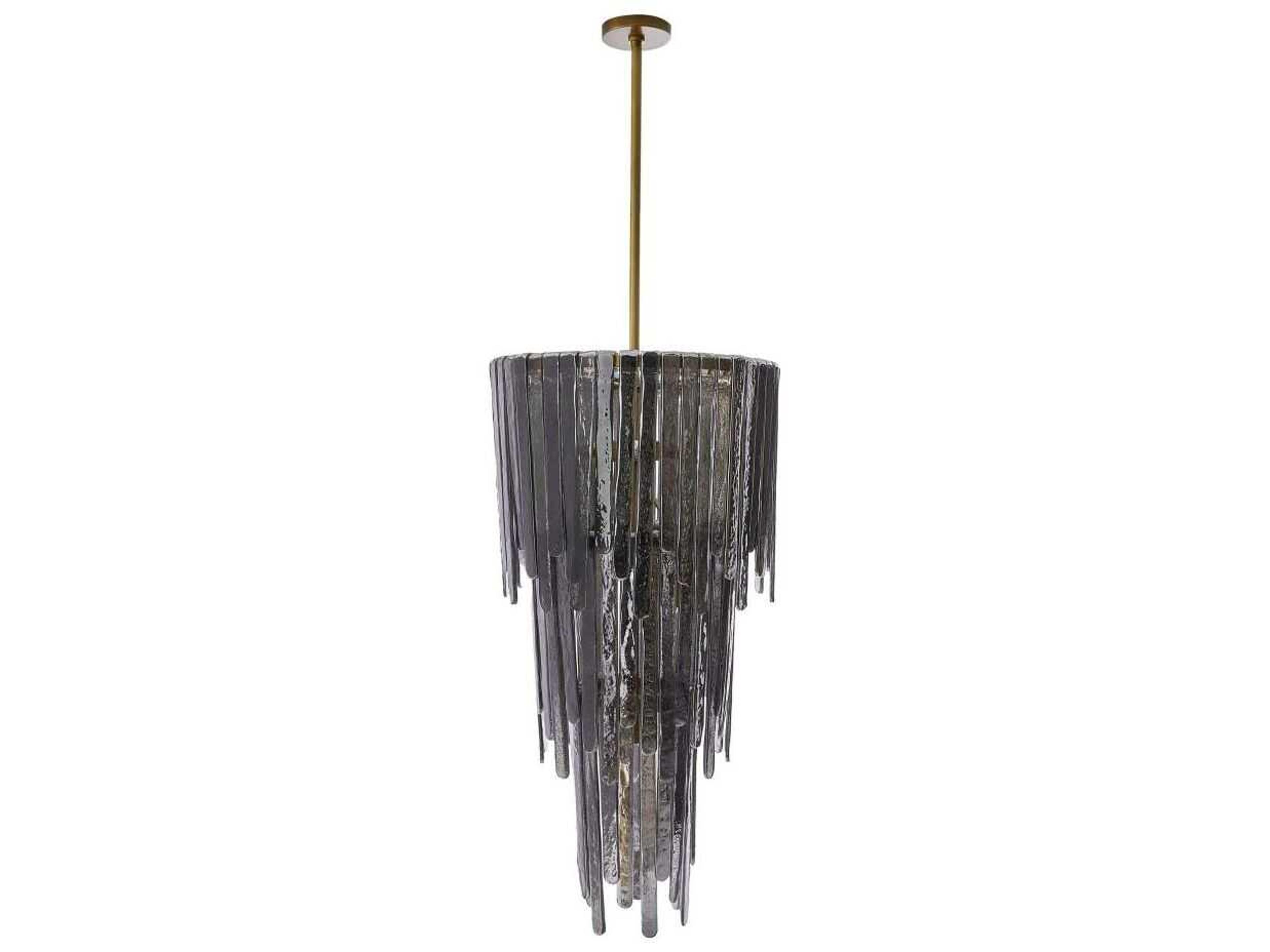 Arteriors Home Raine 7-Light Antique Brass Black Tiered Chandelier