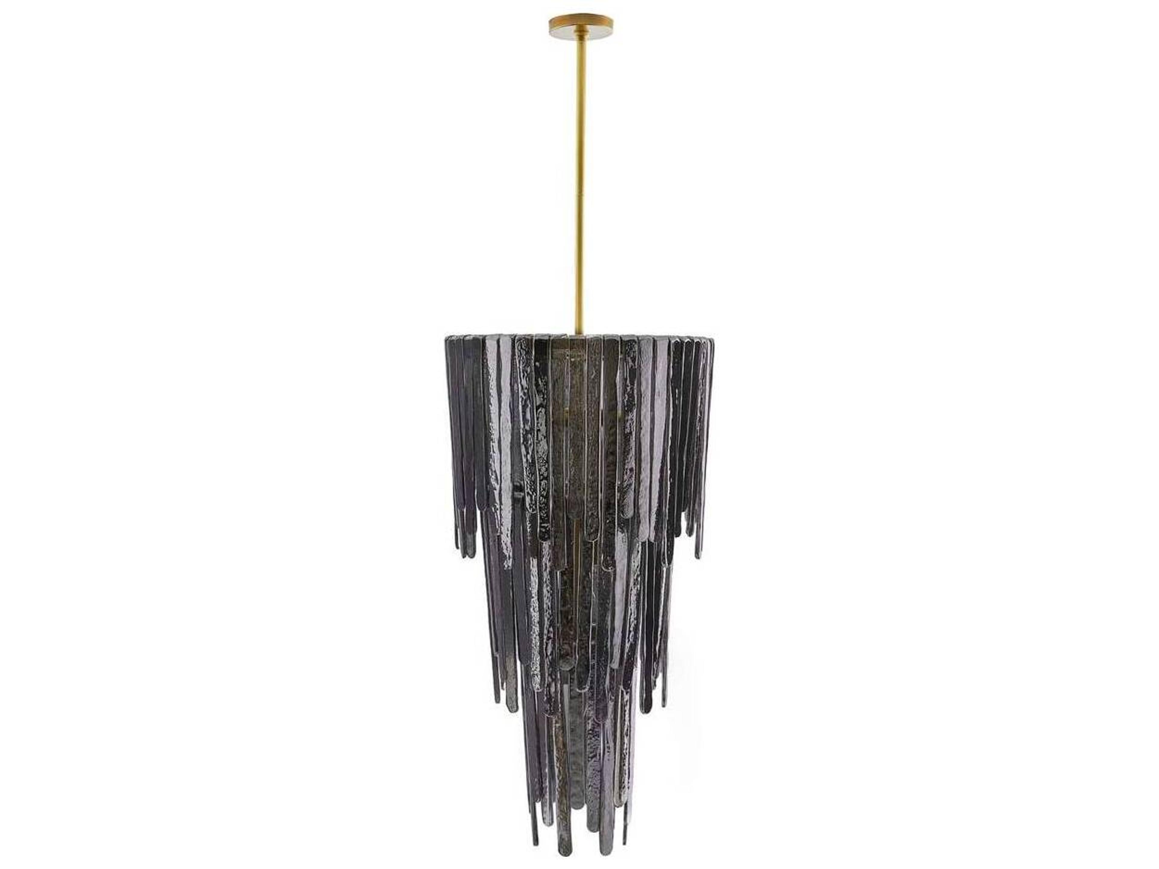 Arteriors Home Raine 7-Light Antique Brass Black Tiered Chandelier
