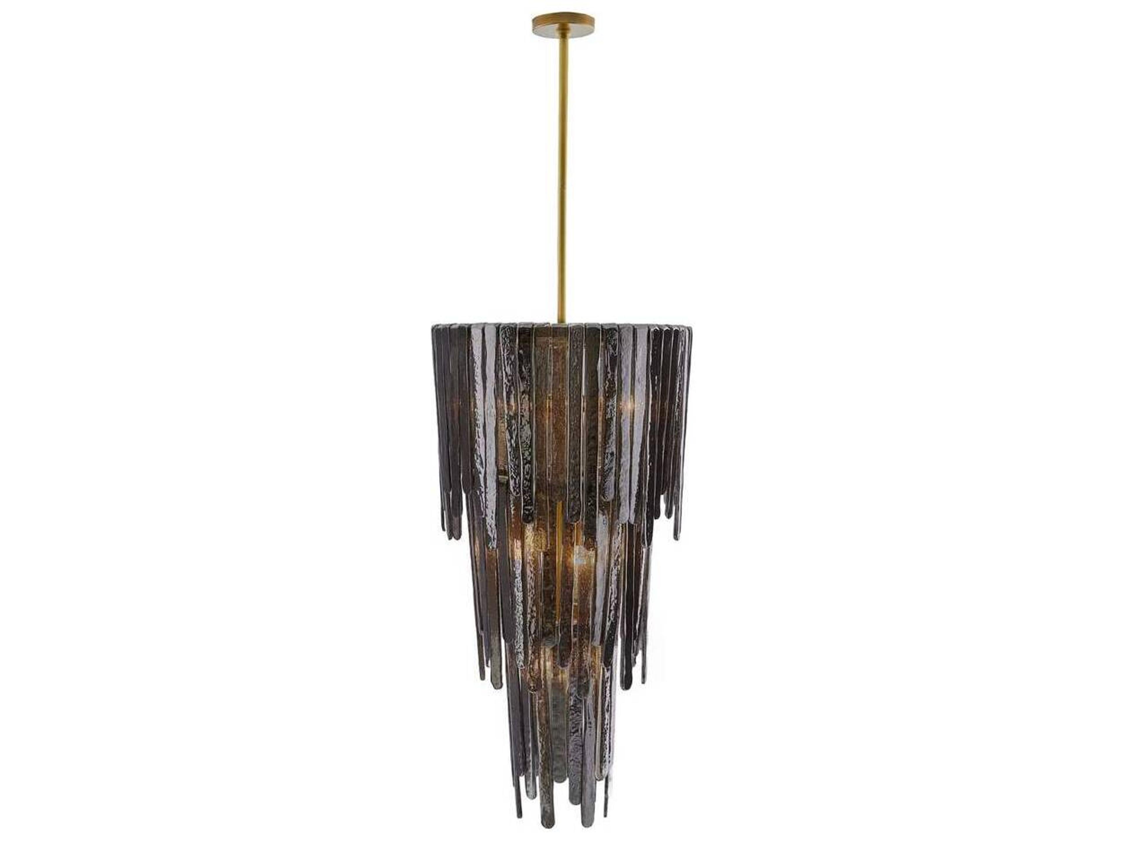 Arteriors Home Raine 7-Light Antique Brass Black Tiered Chandelier