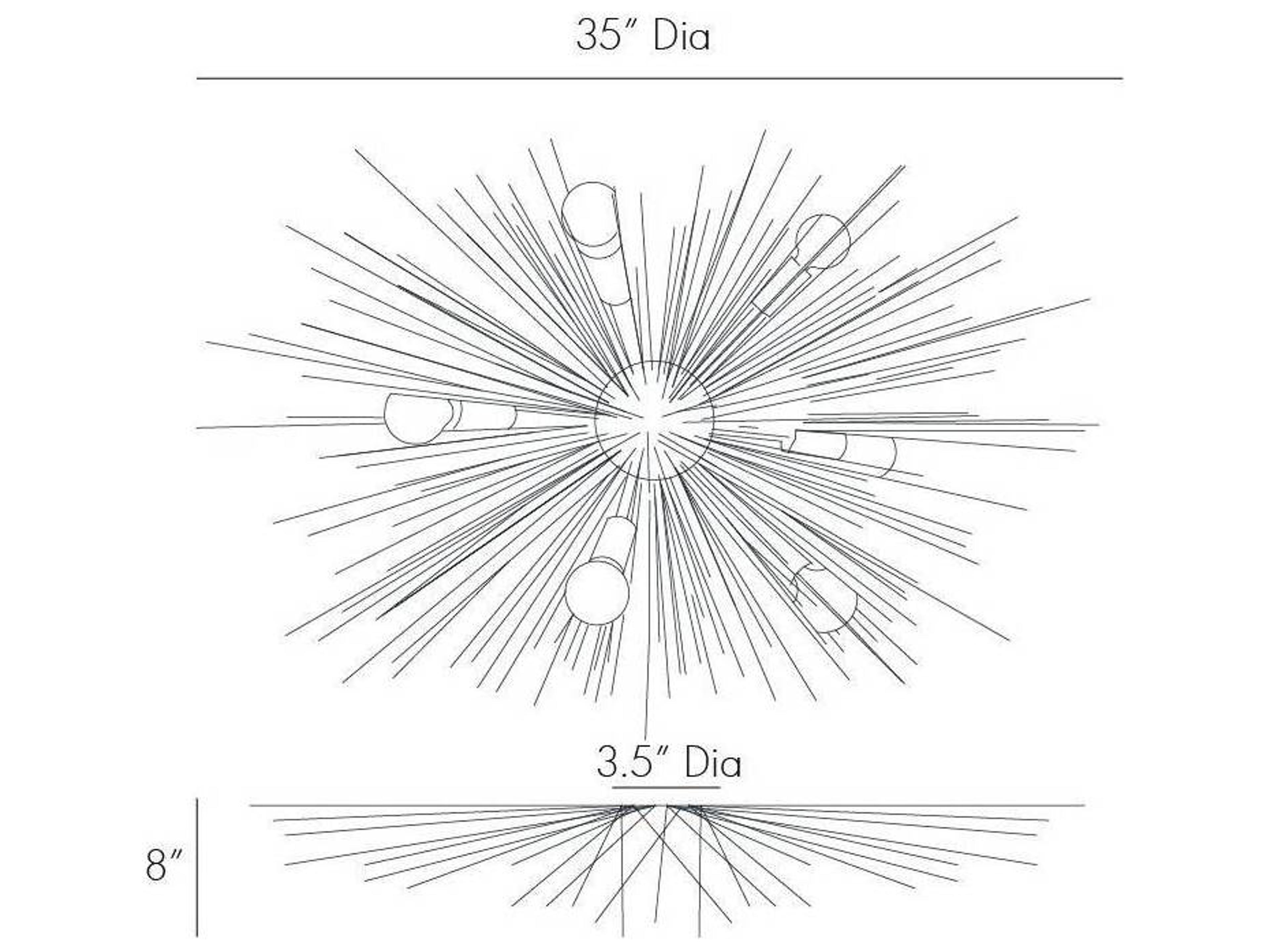 Arteriors Home Roxanne 8-Light Polished Nickel Sputnik Flush Mount