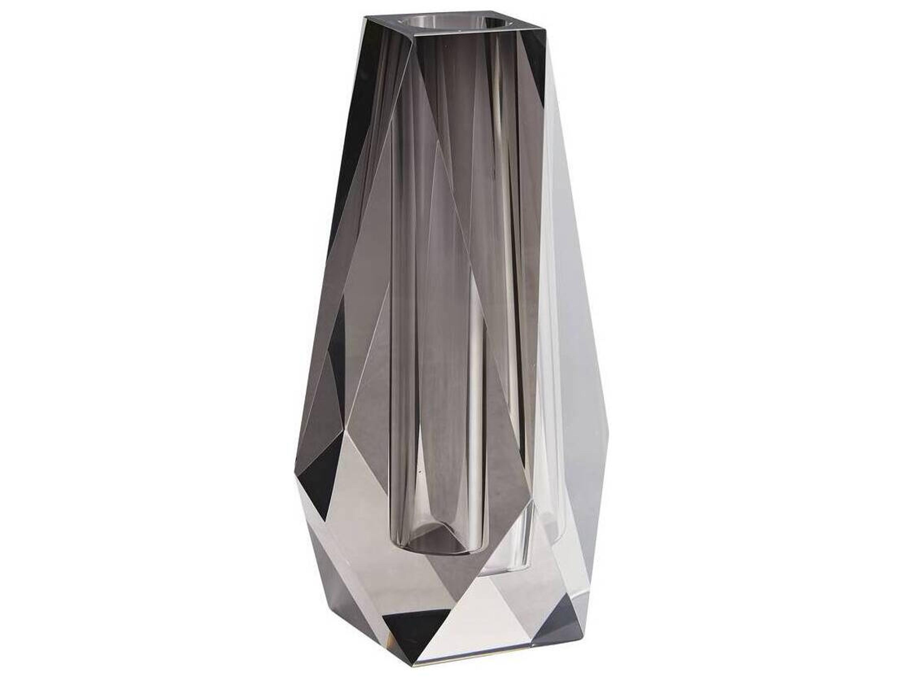 Gemma Tall Vase Smoke Crystal Decorative Accent