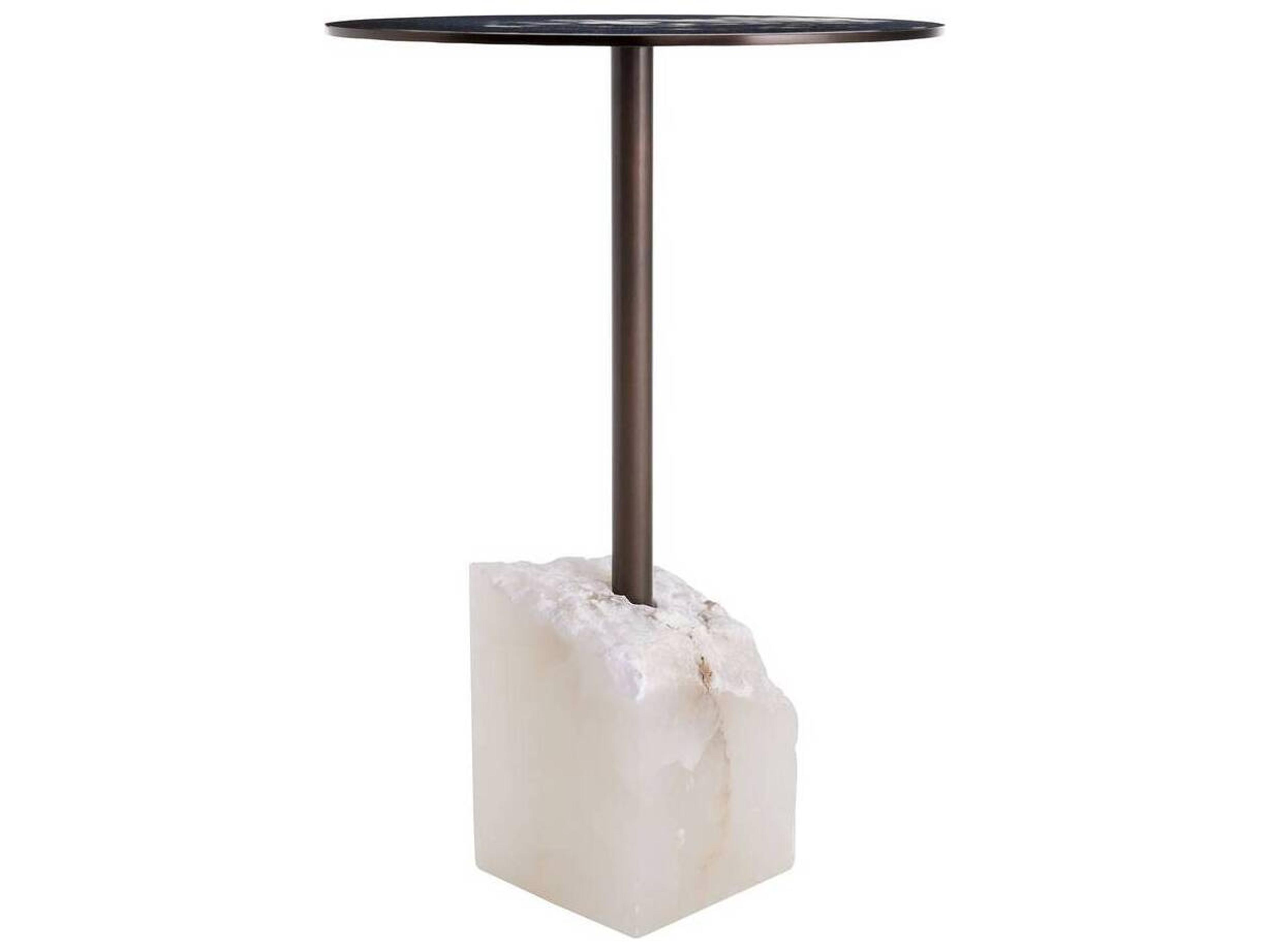 Arteriors Home Jane Round Steel White End Table