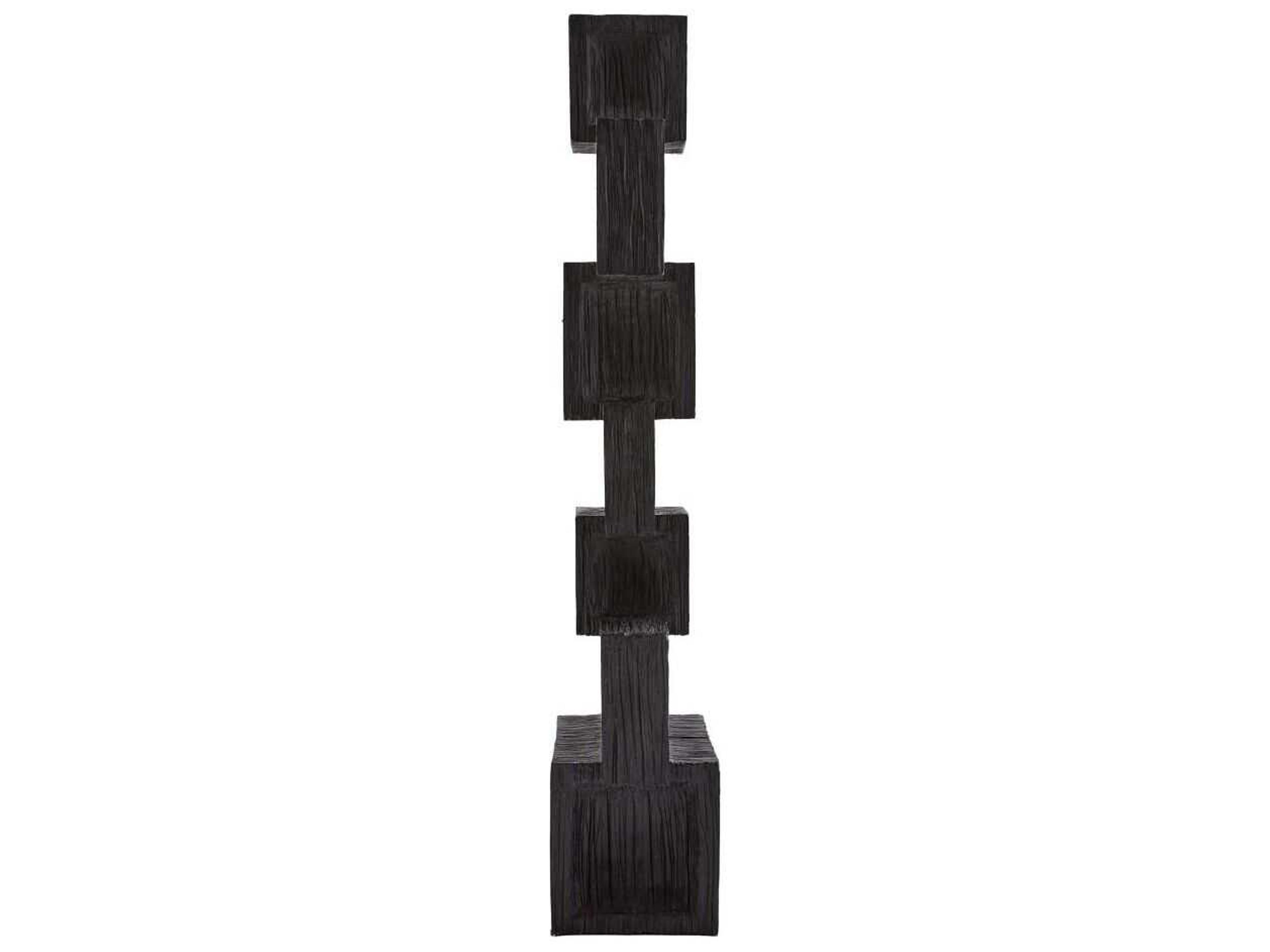 Rollins Floor Sculpture Ebonized Resin Totem