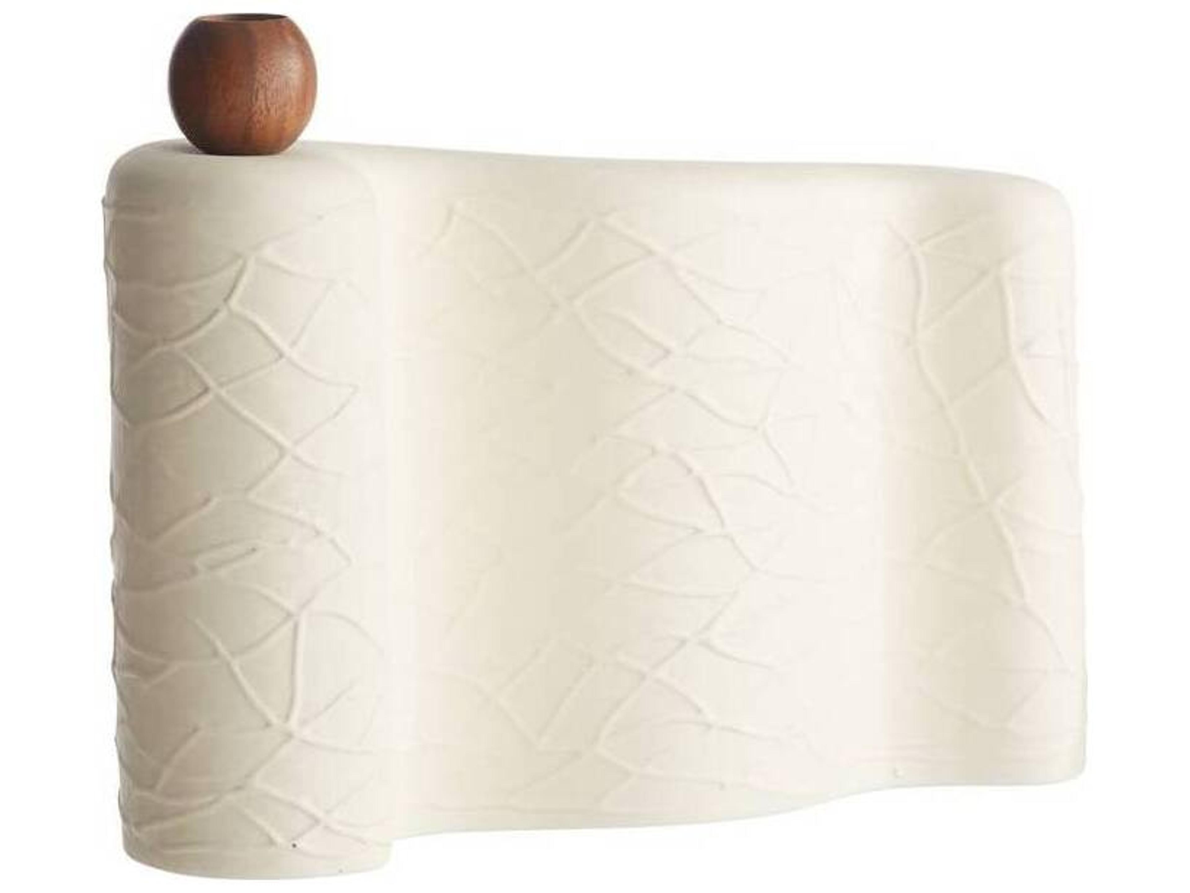 Arteriors Home Matte Eggshell Walnut Candle Holder